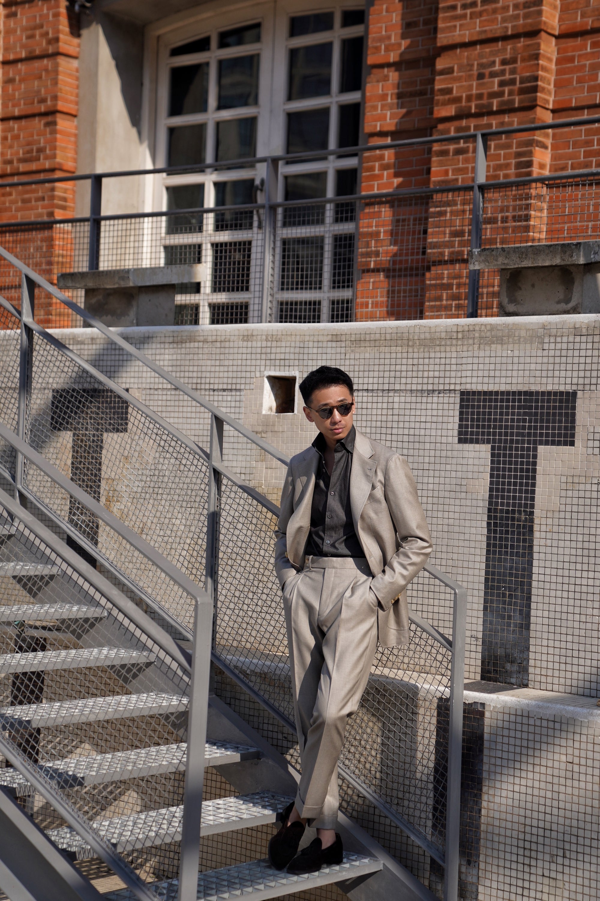 MTO Taupe Twill 120s Wool Suit #386