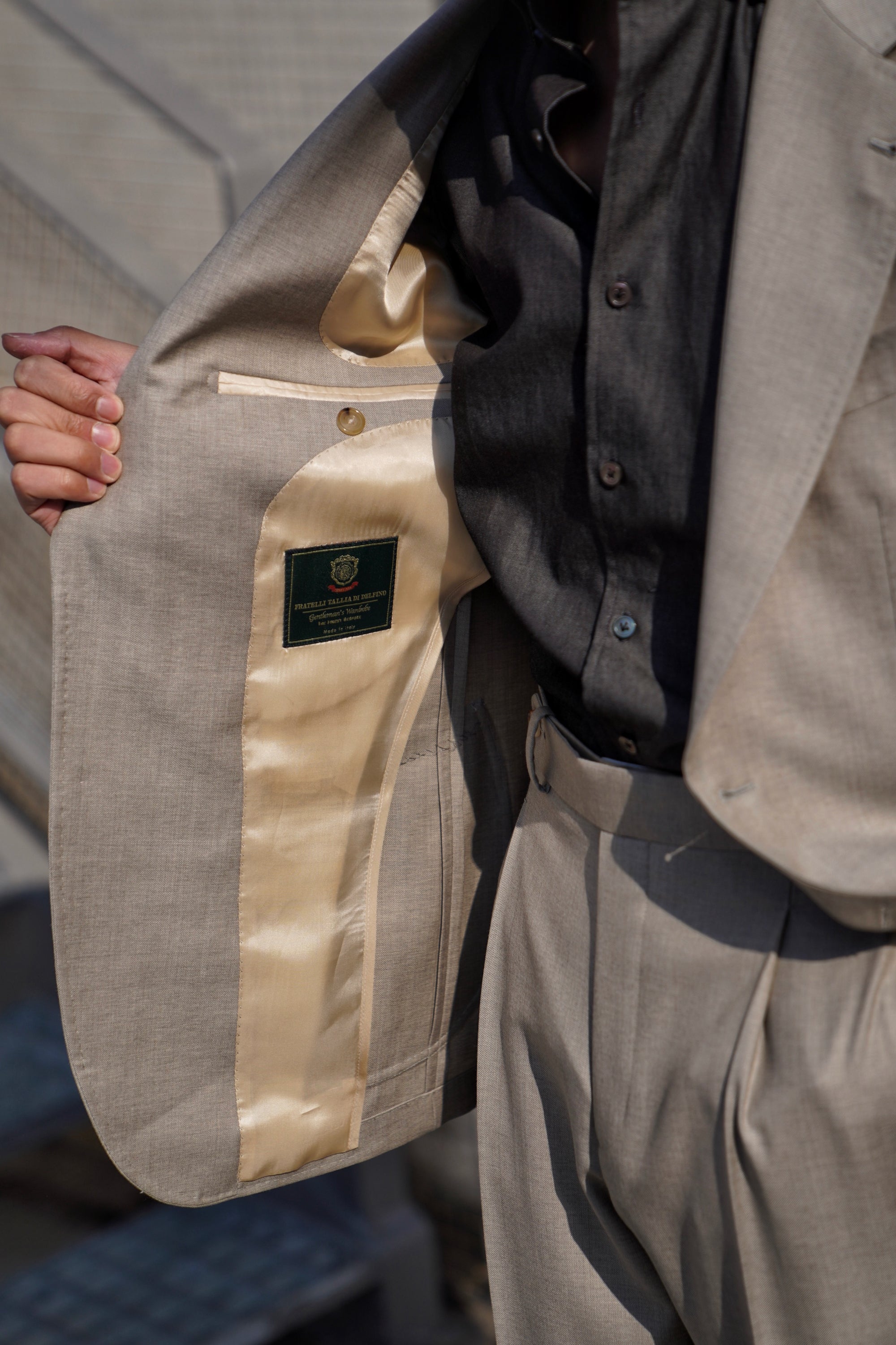 MTO Taupe Twill 120s Wool Suit #386