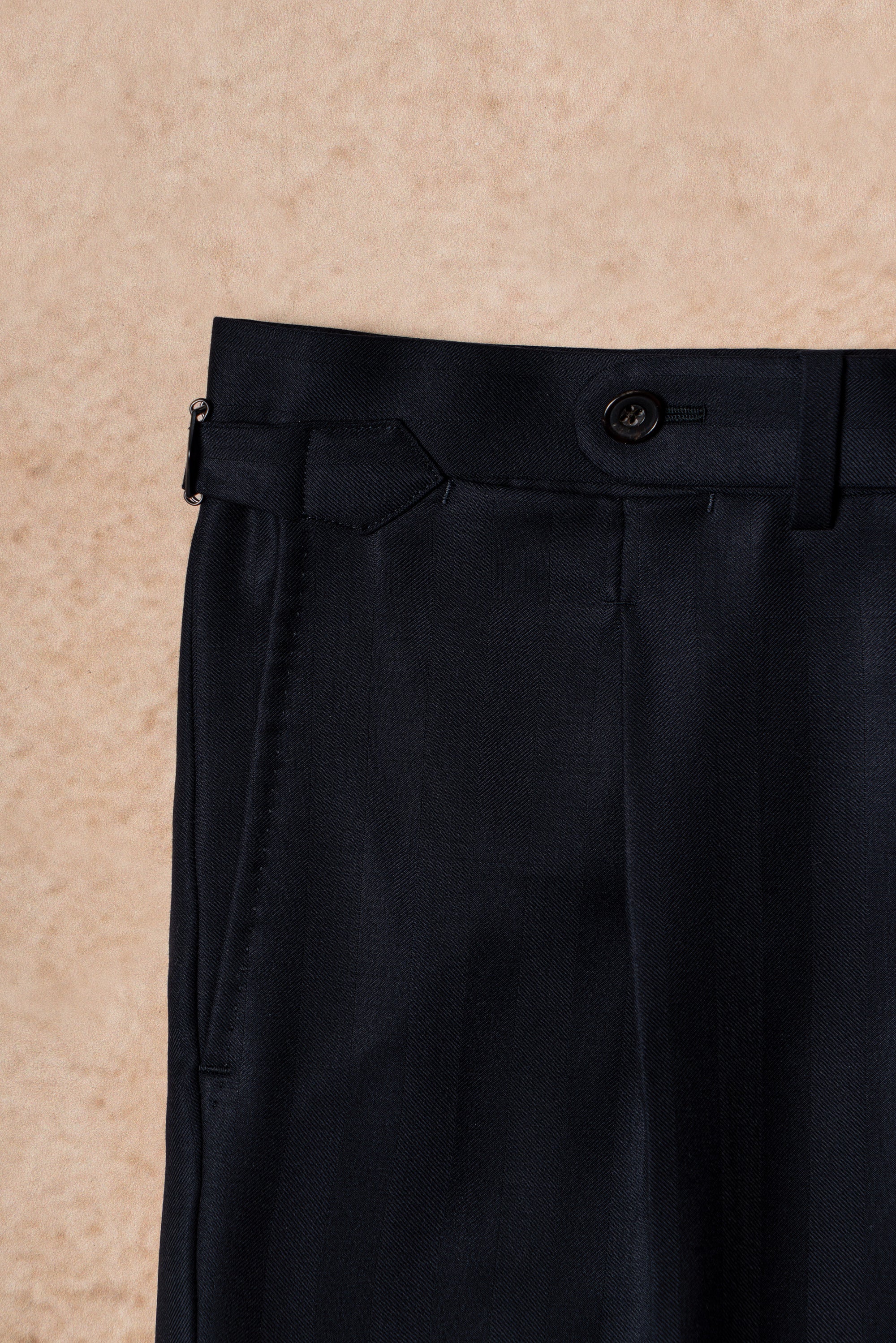 Navy Herringbone 120s Wool Suit #385