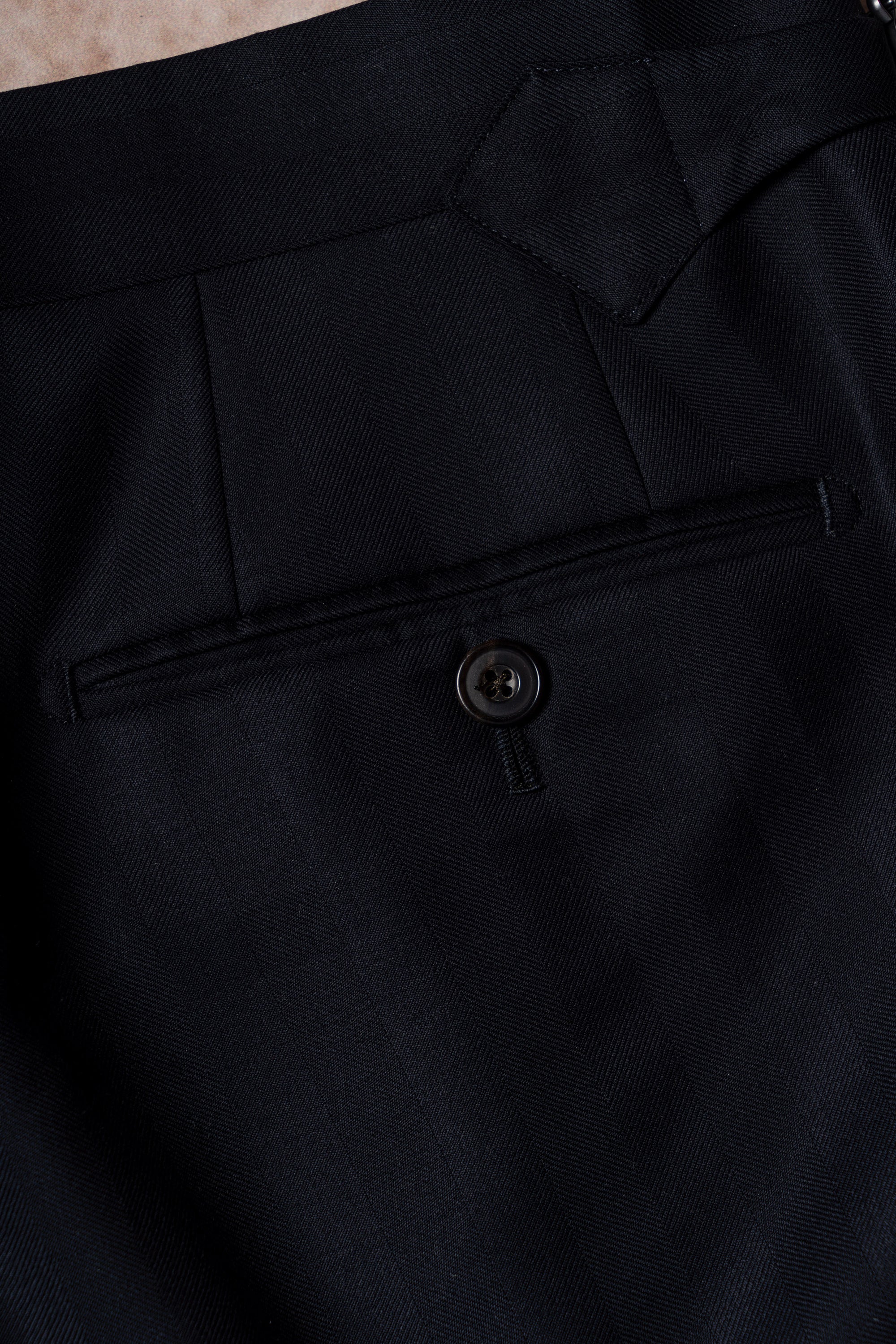 Navy Herringbone 120s Wool Suit #385