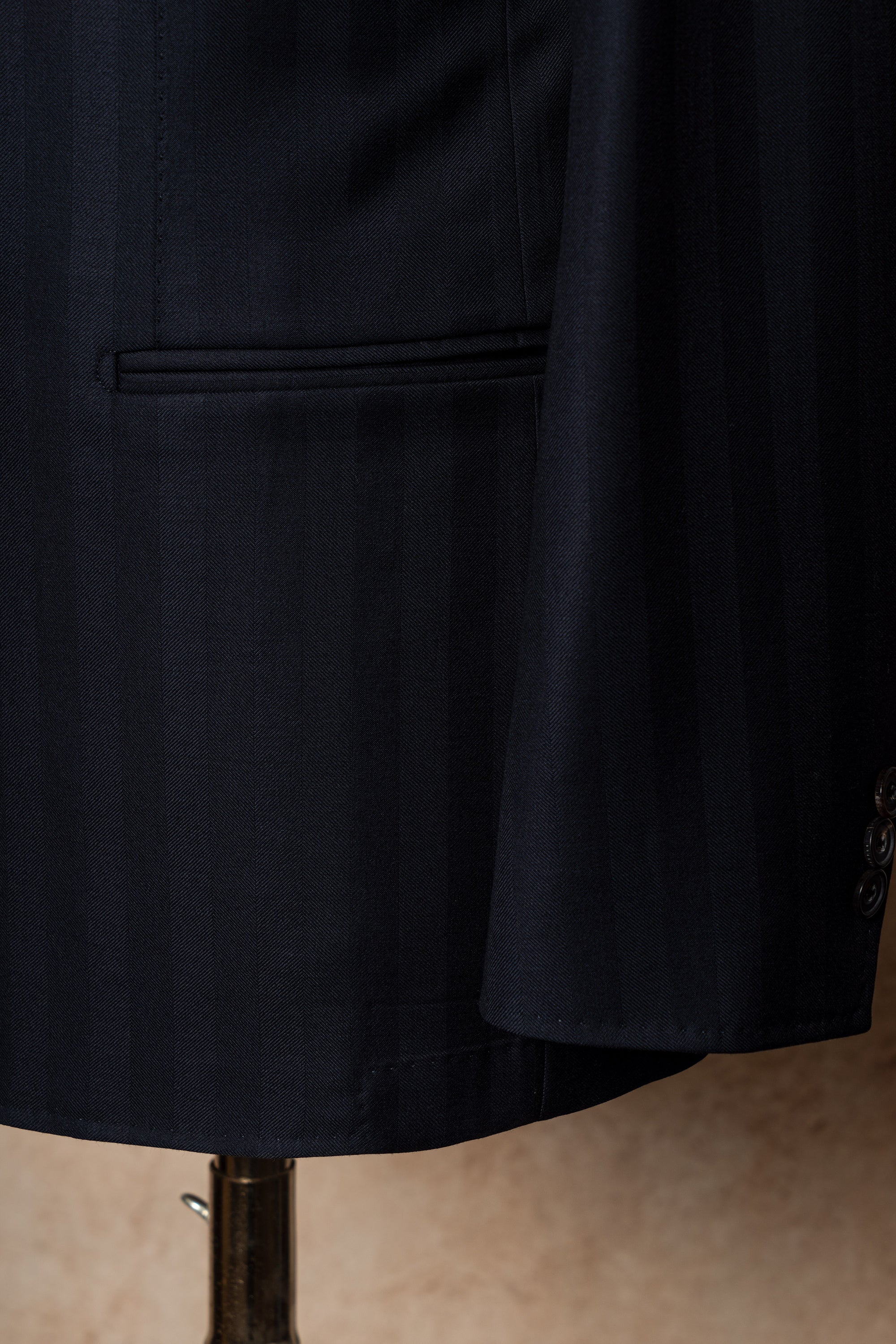 Navy Herringbone 120s Wool Suit #385