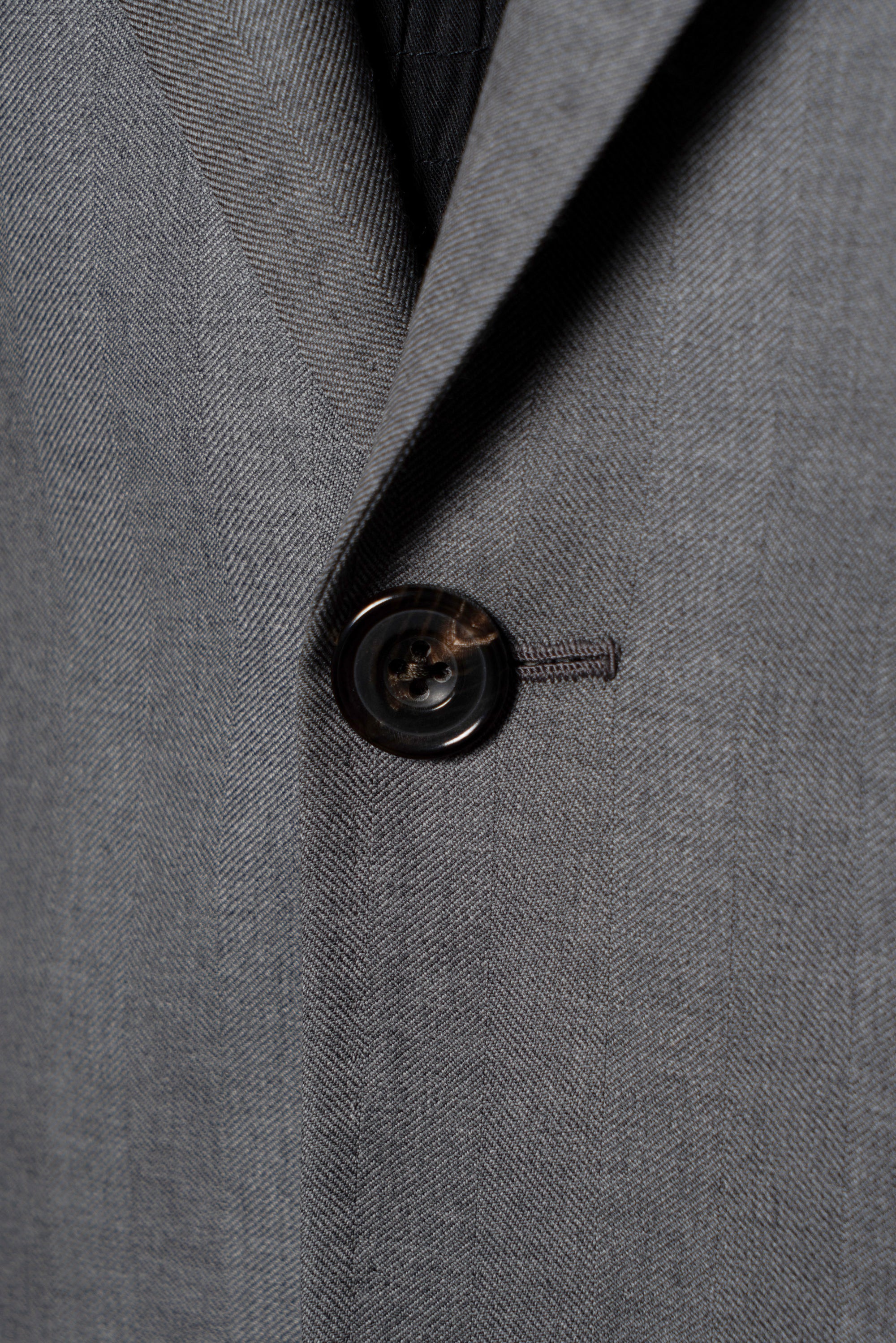 MTO Grey Herringbone 120s Wool Suit #384