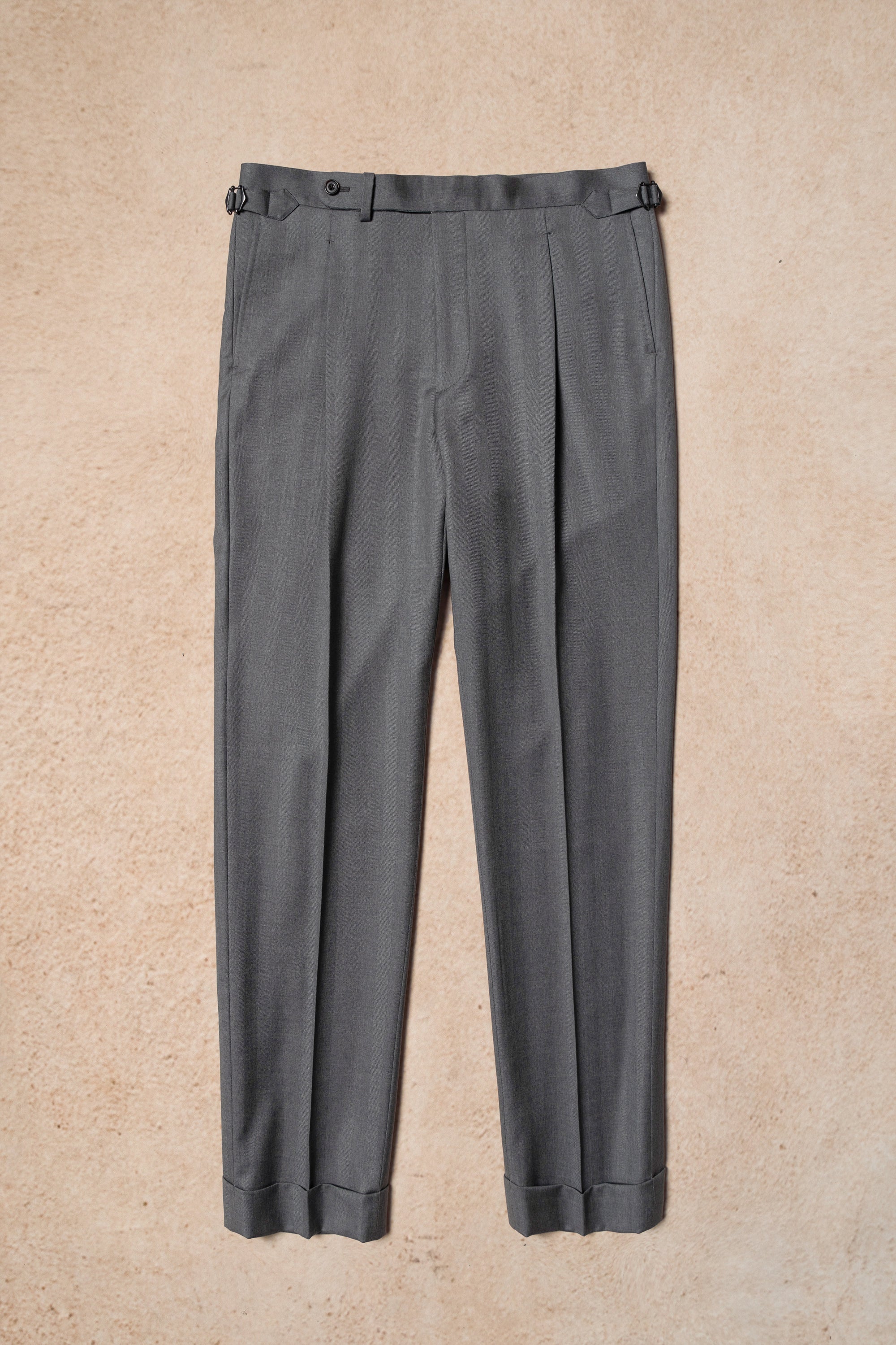 MTO Grey Herringbone 120s Wool Suit #384