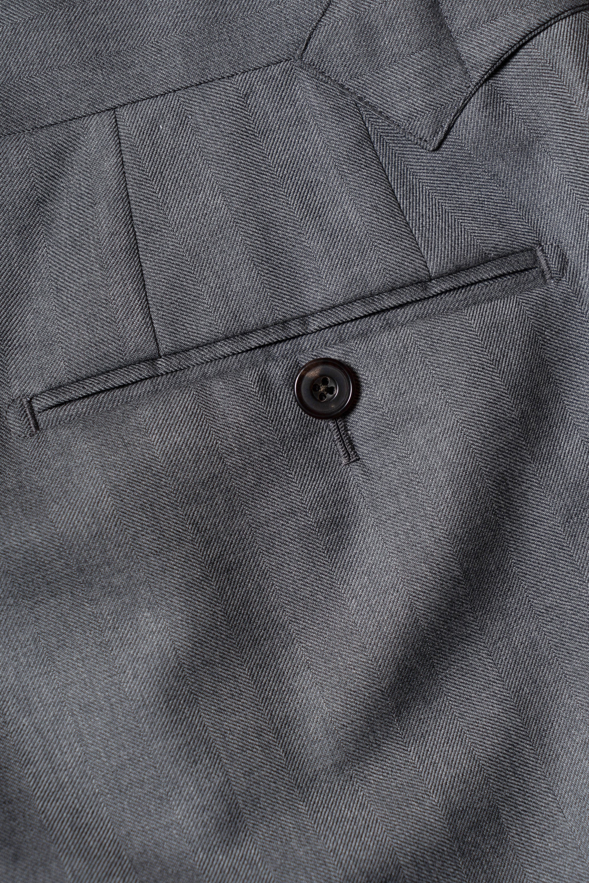 MTO Grey Herringbone 120s Wool Suit #384