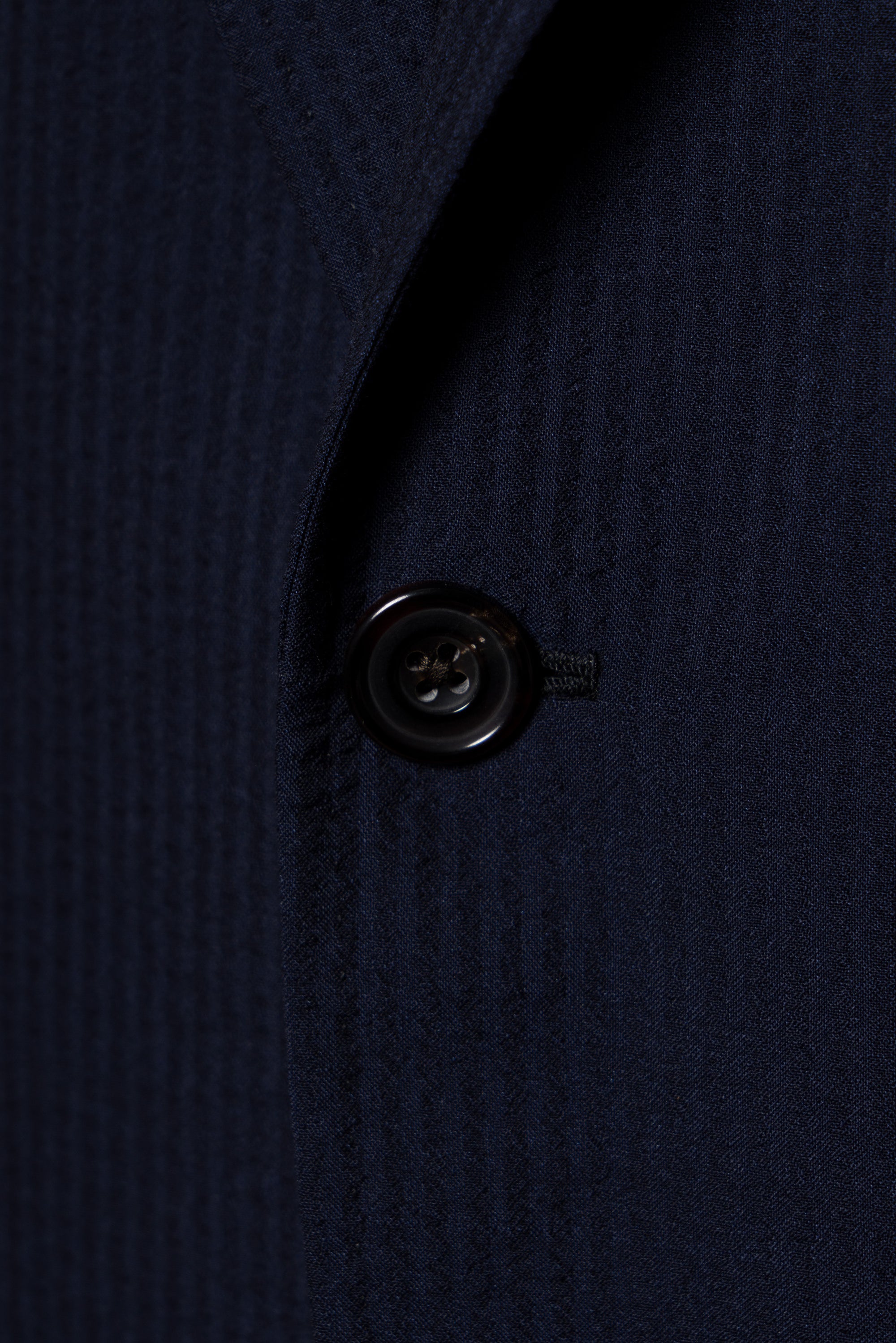 MTO Navy Wool Silk Seersucker Jacket