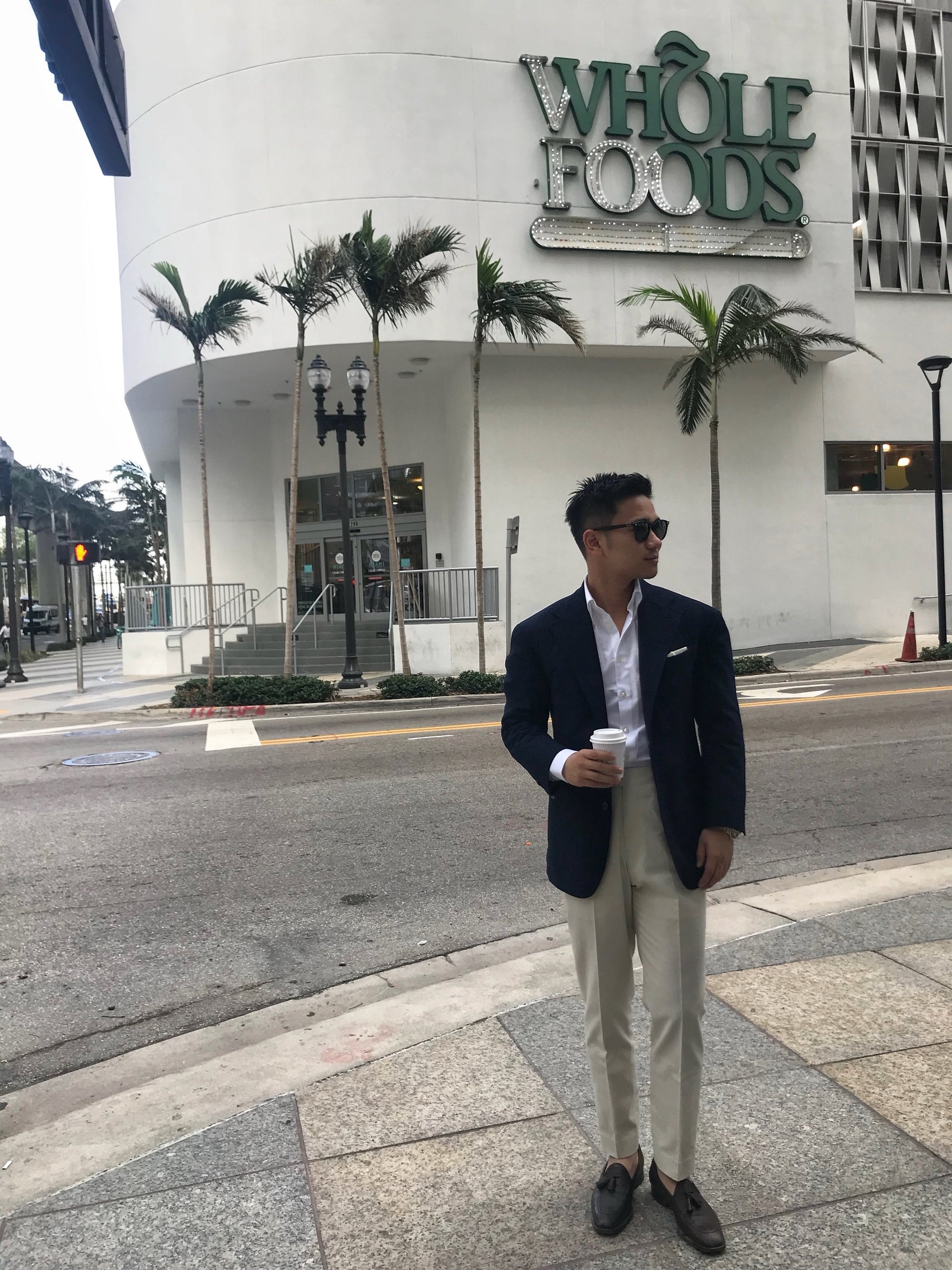 MTO Navy Wool Silk Seersucker Jacket
