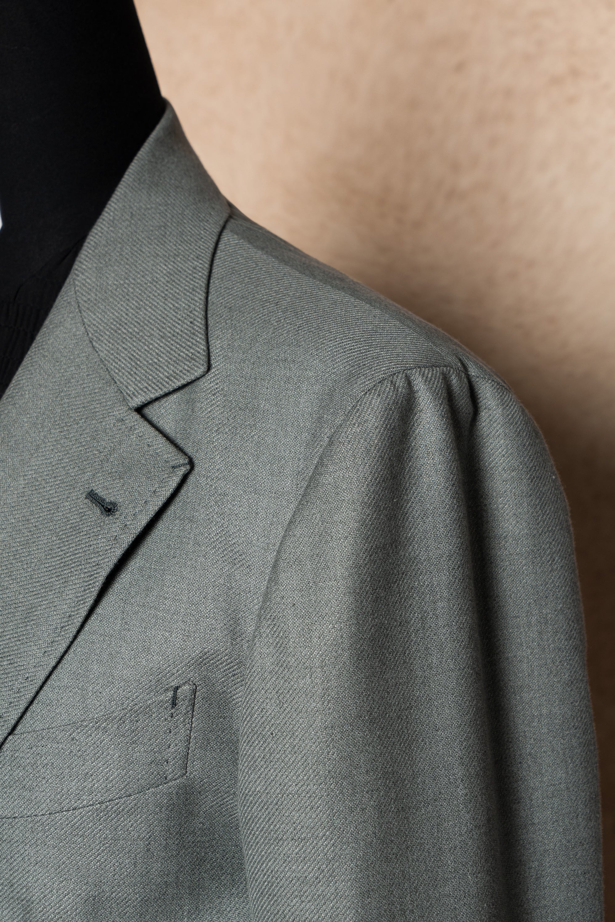 MTO Dusty Green Cotton Cashmere Silk Jacket