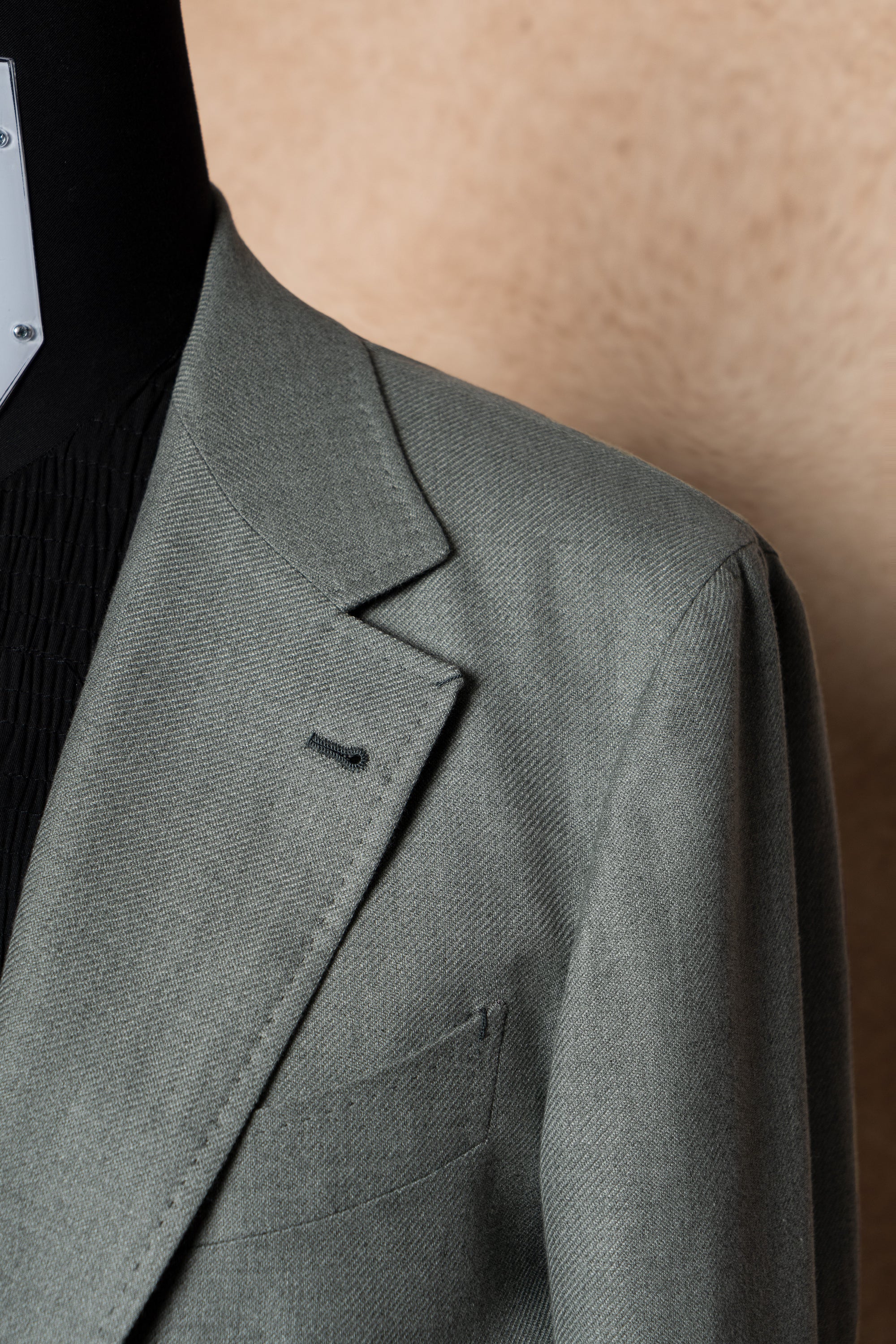 MTO Dusty Green Cotton Cashmere Silk Jacket