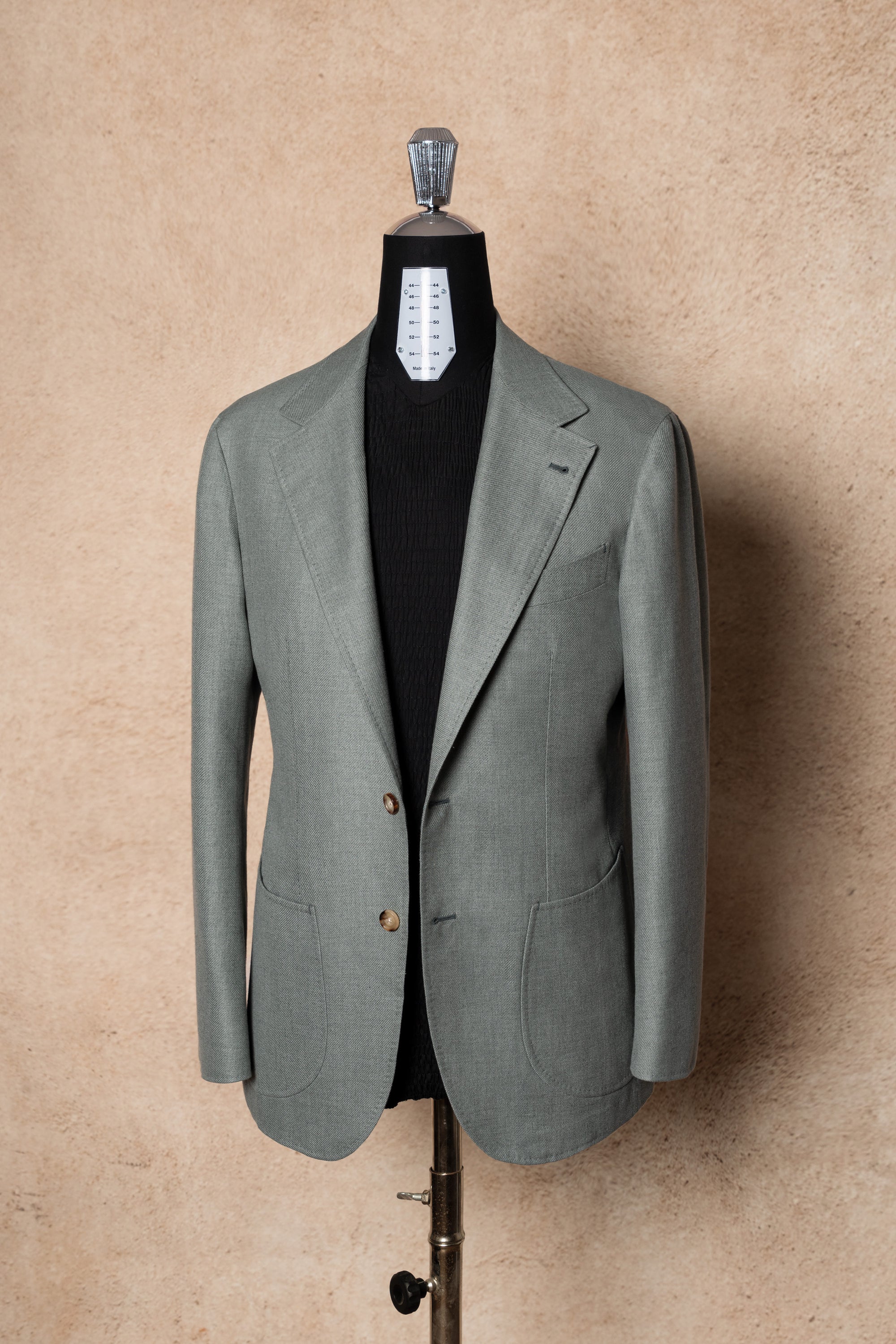 MTO Dusty Green Cotton Cashmere Silk Jacket