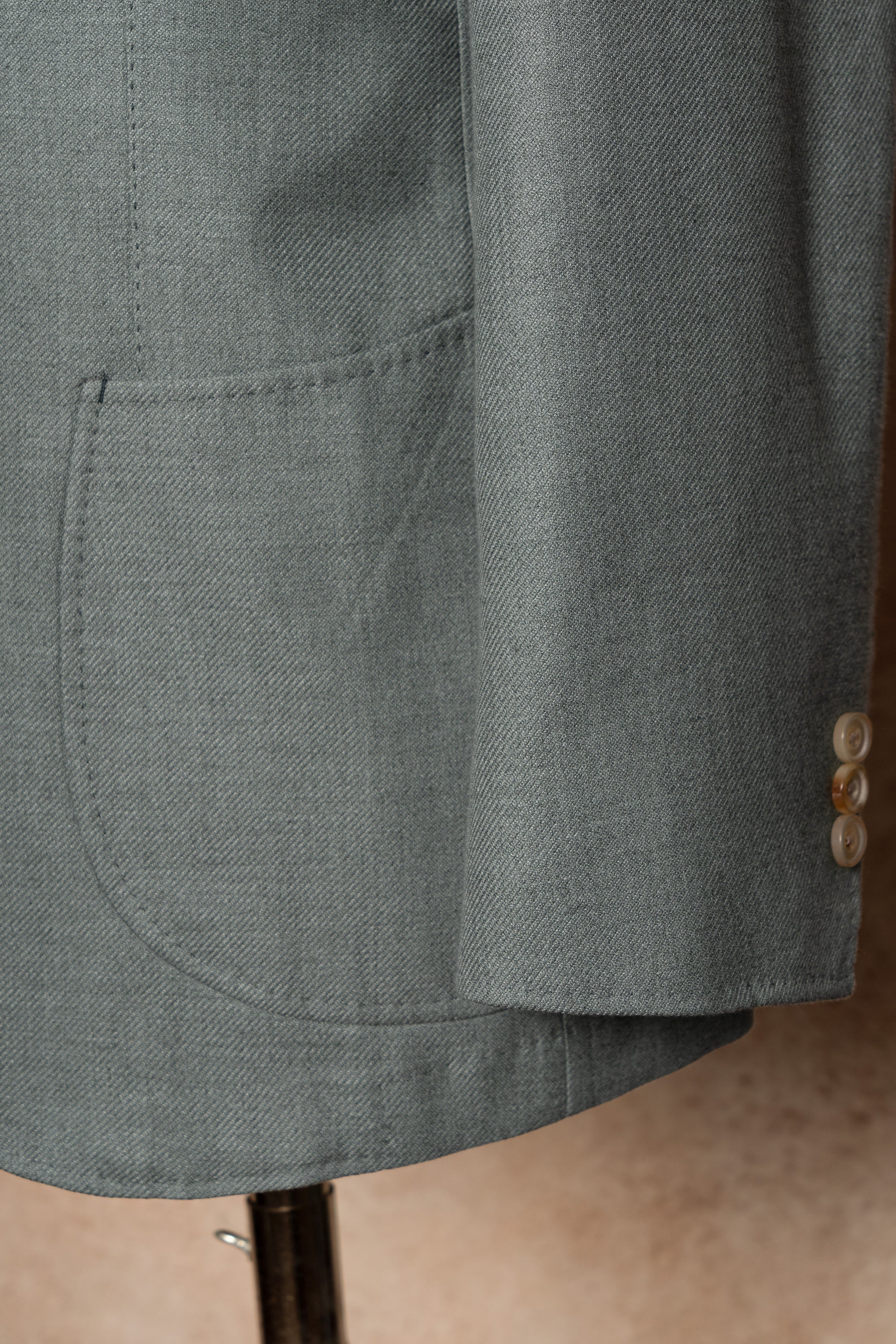 MTO Dusty Green Cotton Cashmere Silk Jacket