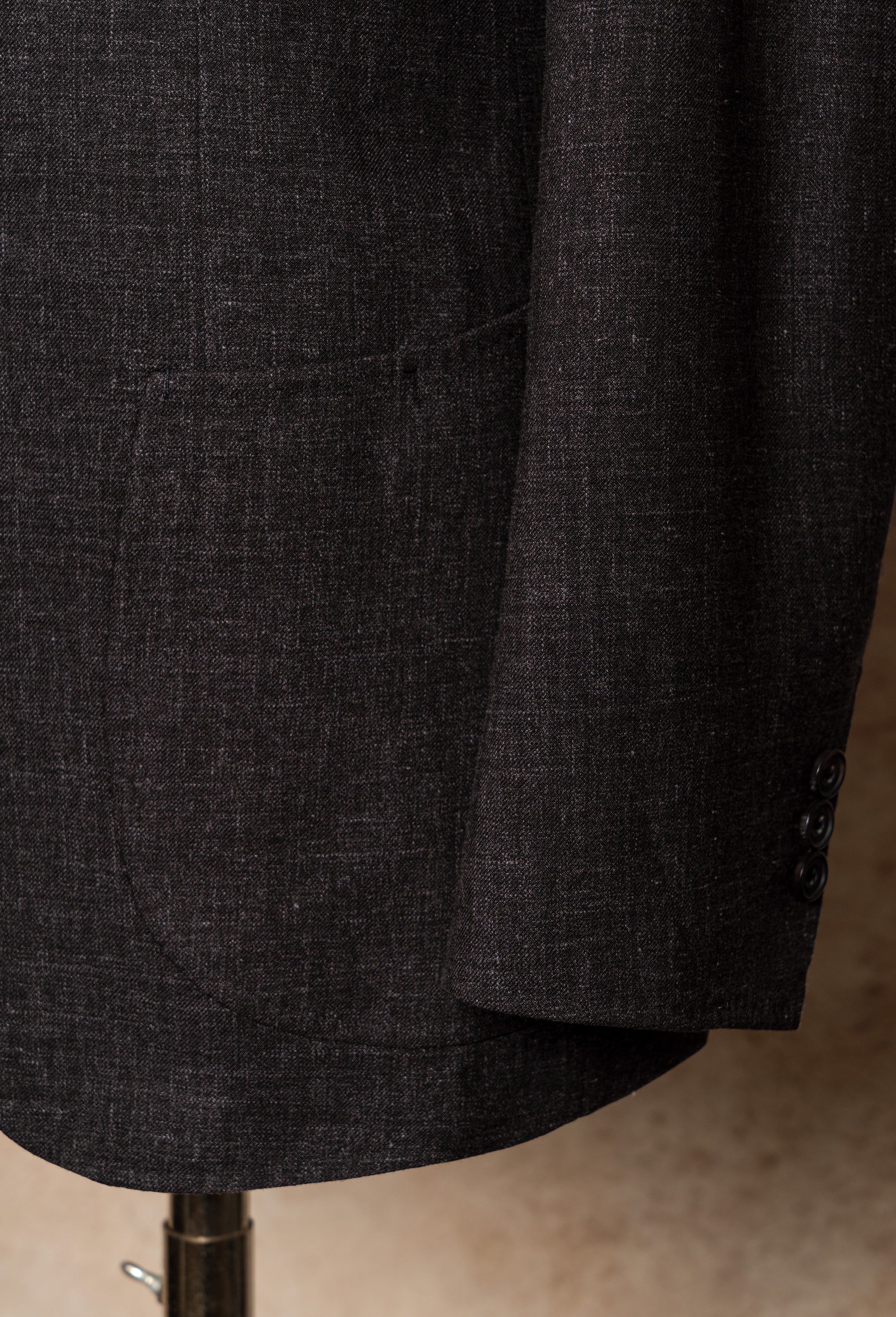 MTO Dark Brown Melange Cashmere Silk Jacket #381