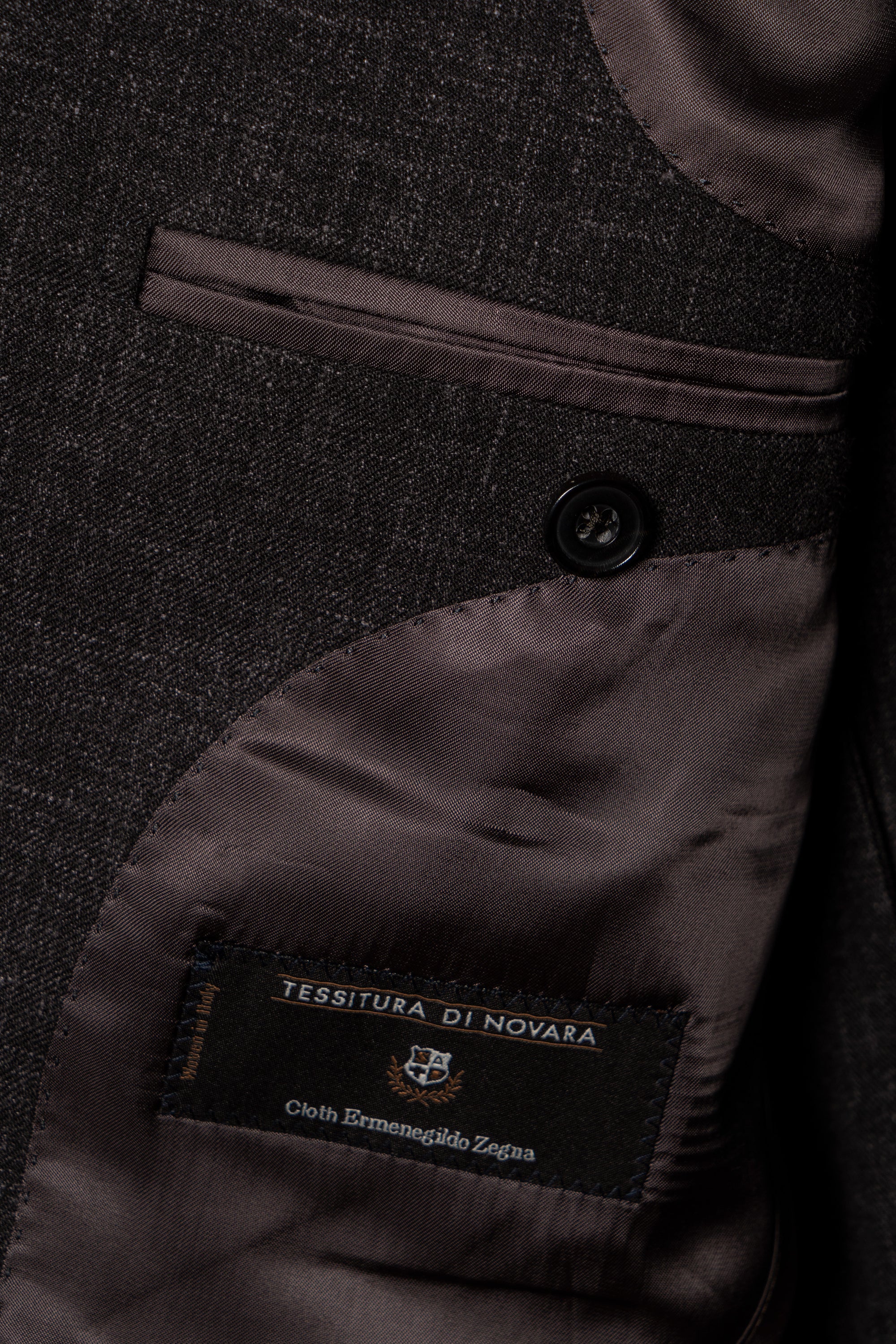 MTO Dark Brown Melange Cashmere Silk Jacket #381