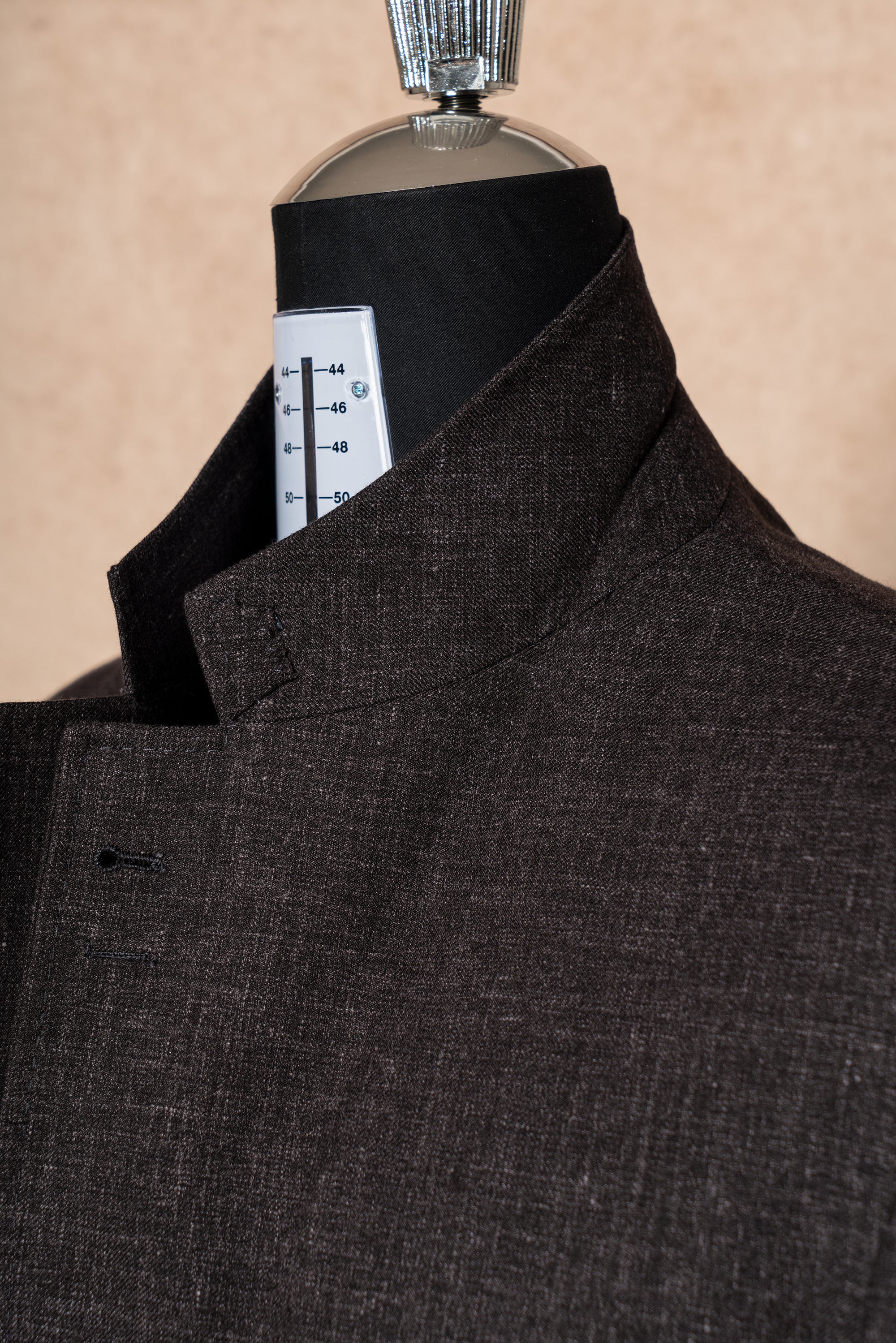 MTO Dark Brown Melange Cashmere Silk Jacket #381