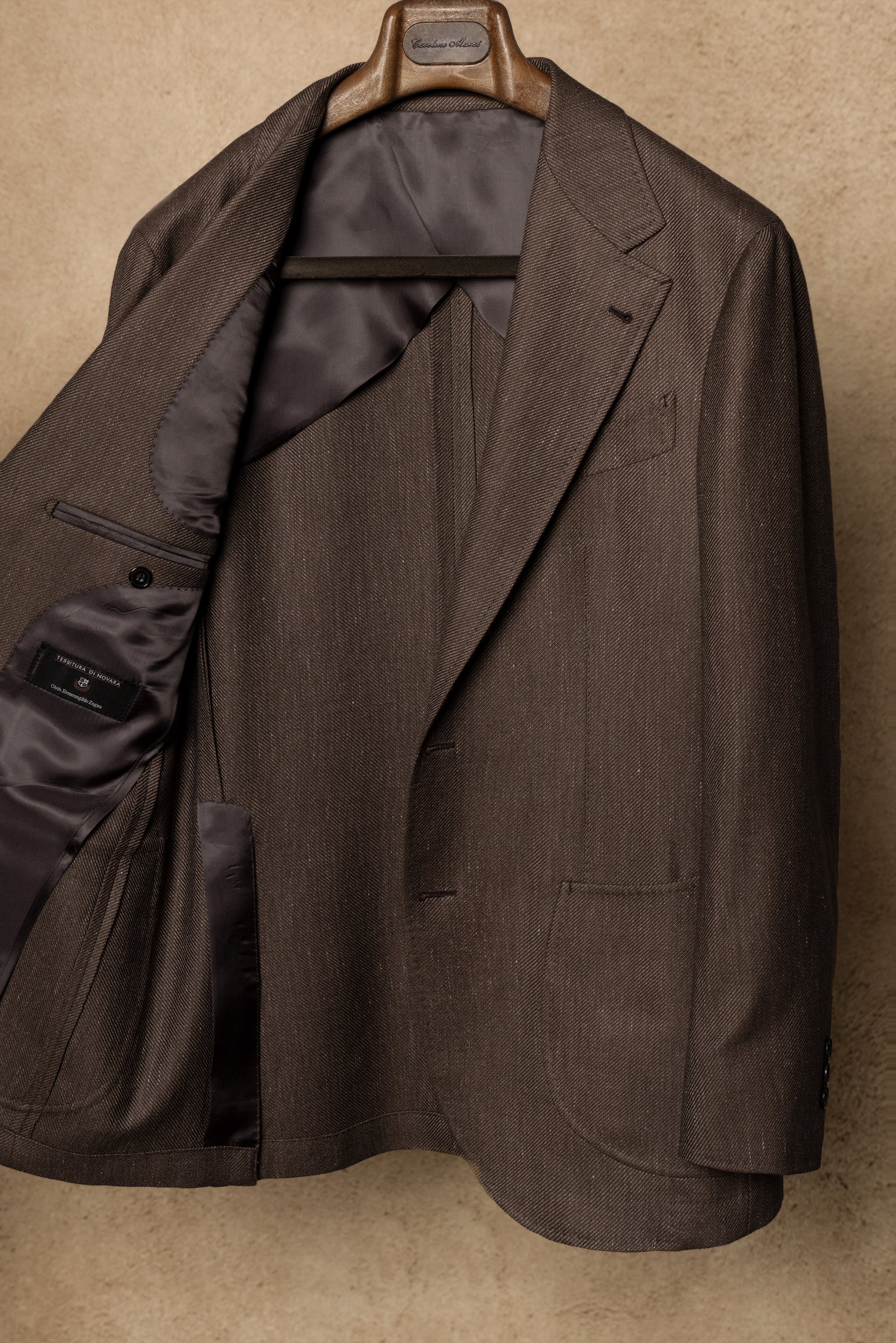 MTO Mocha Cashmere Silk Linen Jacket #379