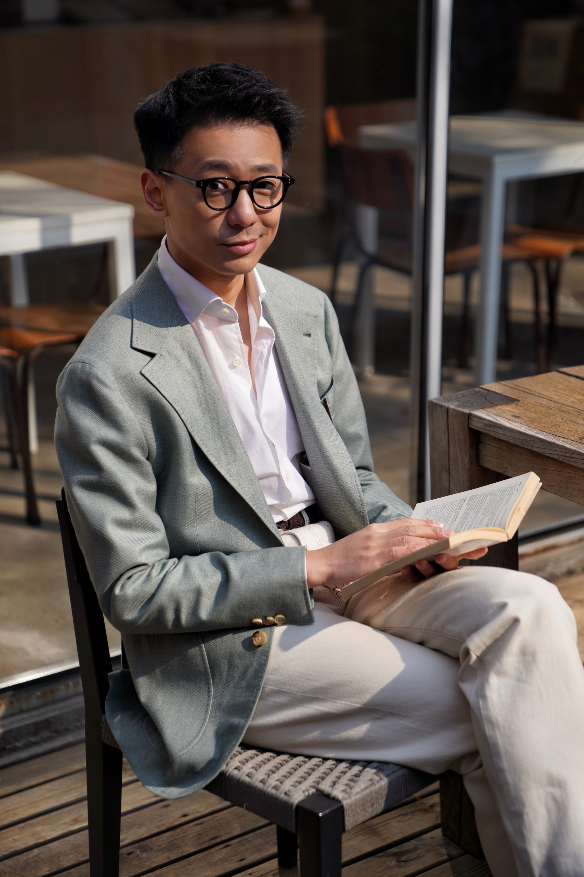 MTO Dusty Green Cotton Cashmere Silk Jacket