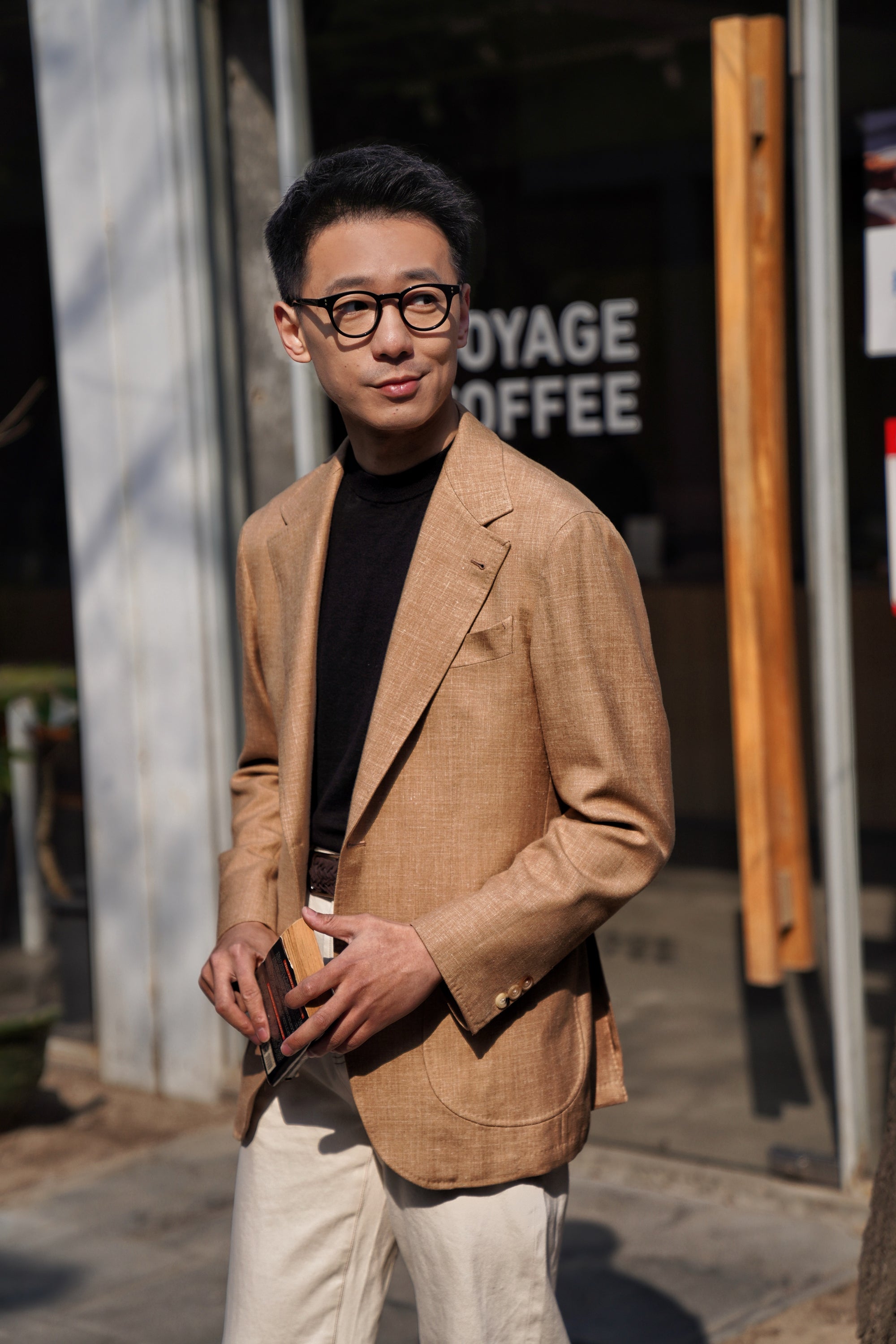 MTO Ochre Melange Cashmere Silk Jacket #382
