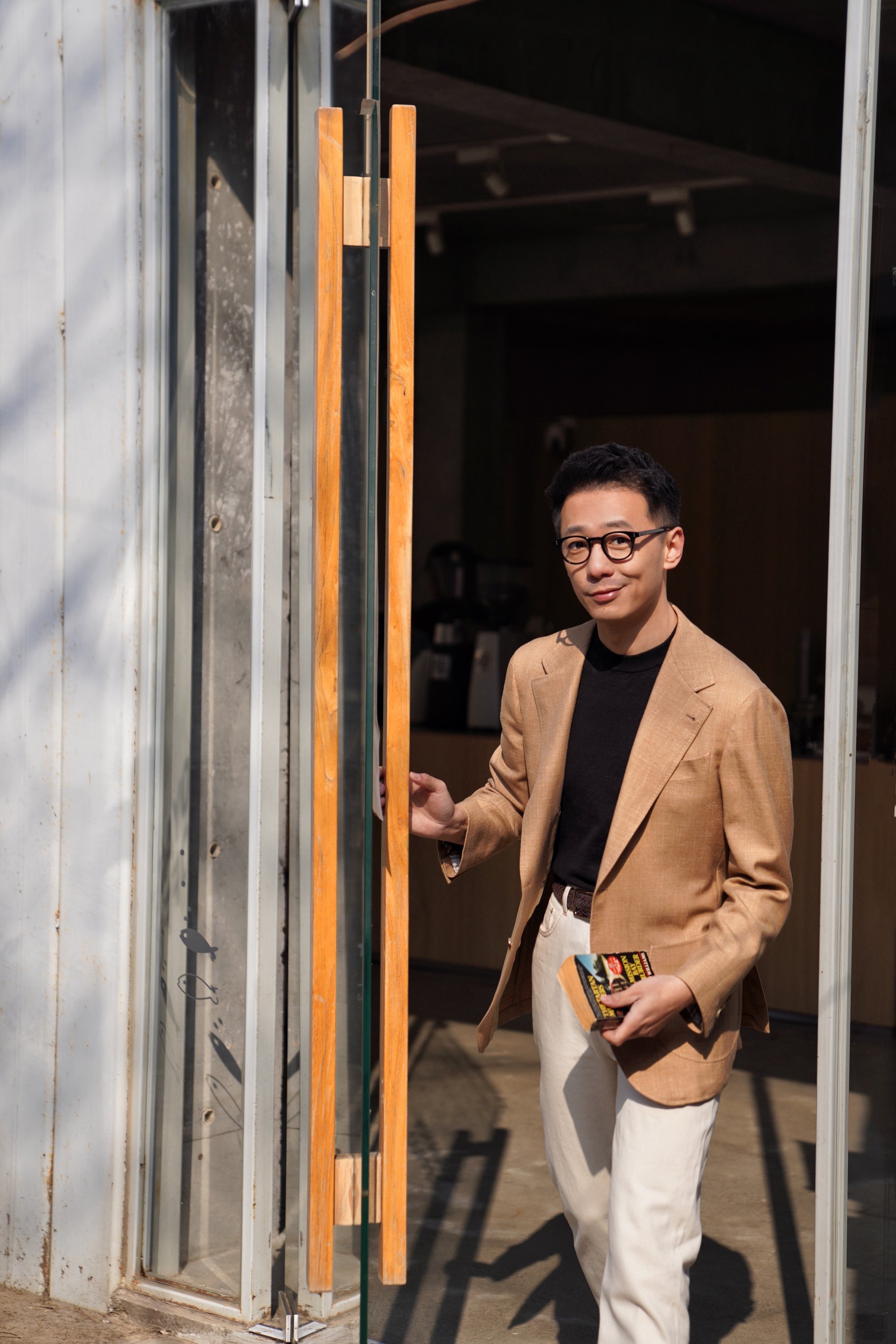 MTO Ochre Melange Cashmere Silk Jacket #382