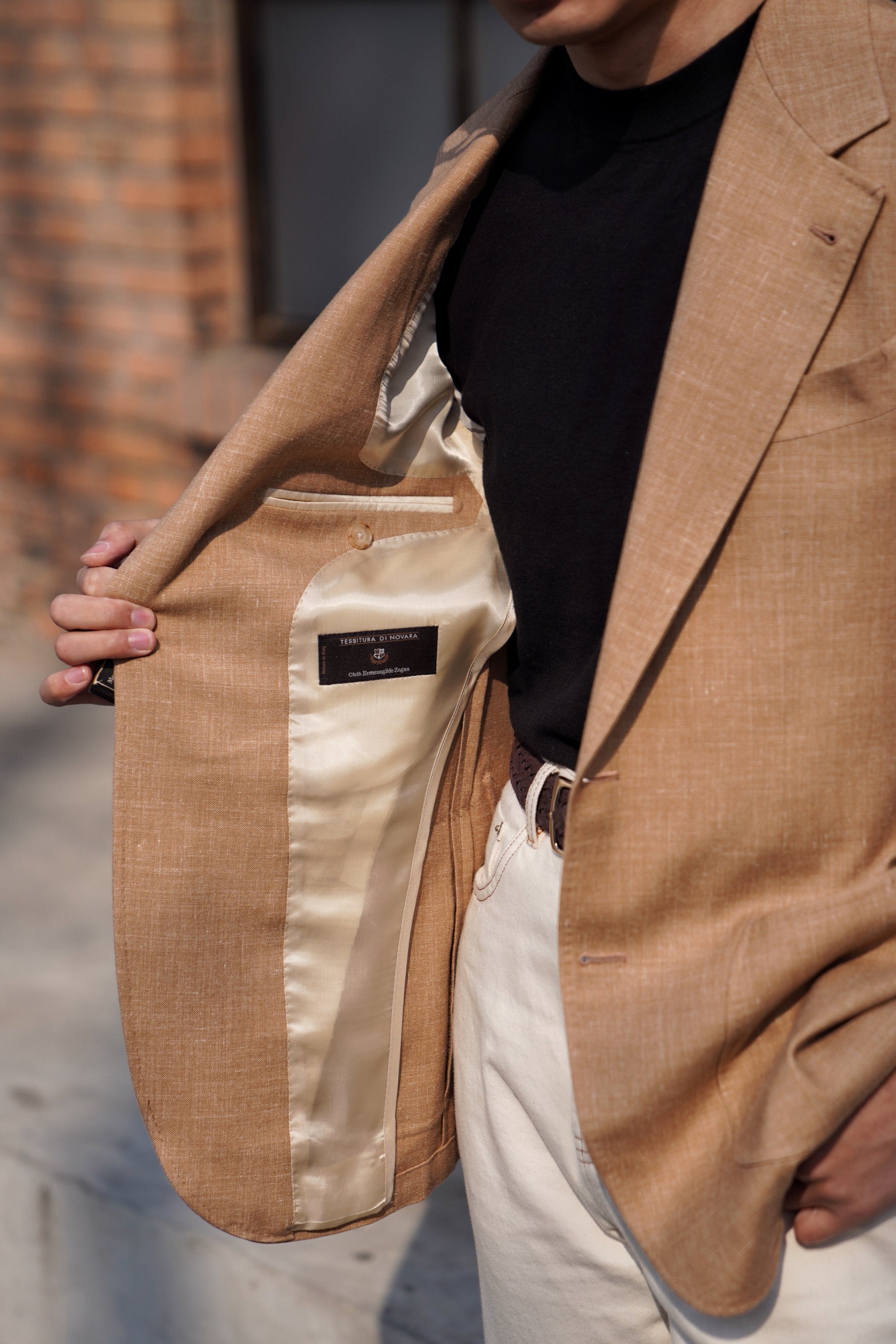 MTO Ochre Melange Cashmere Silk Jacket #382