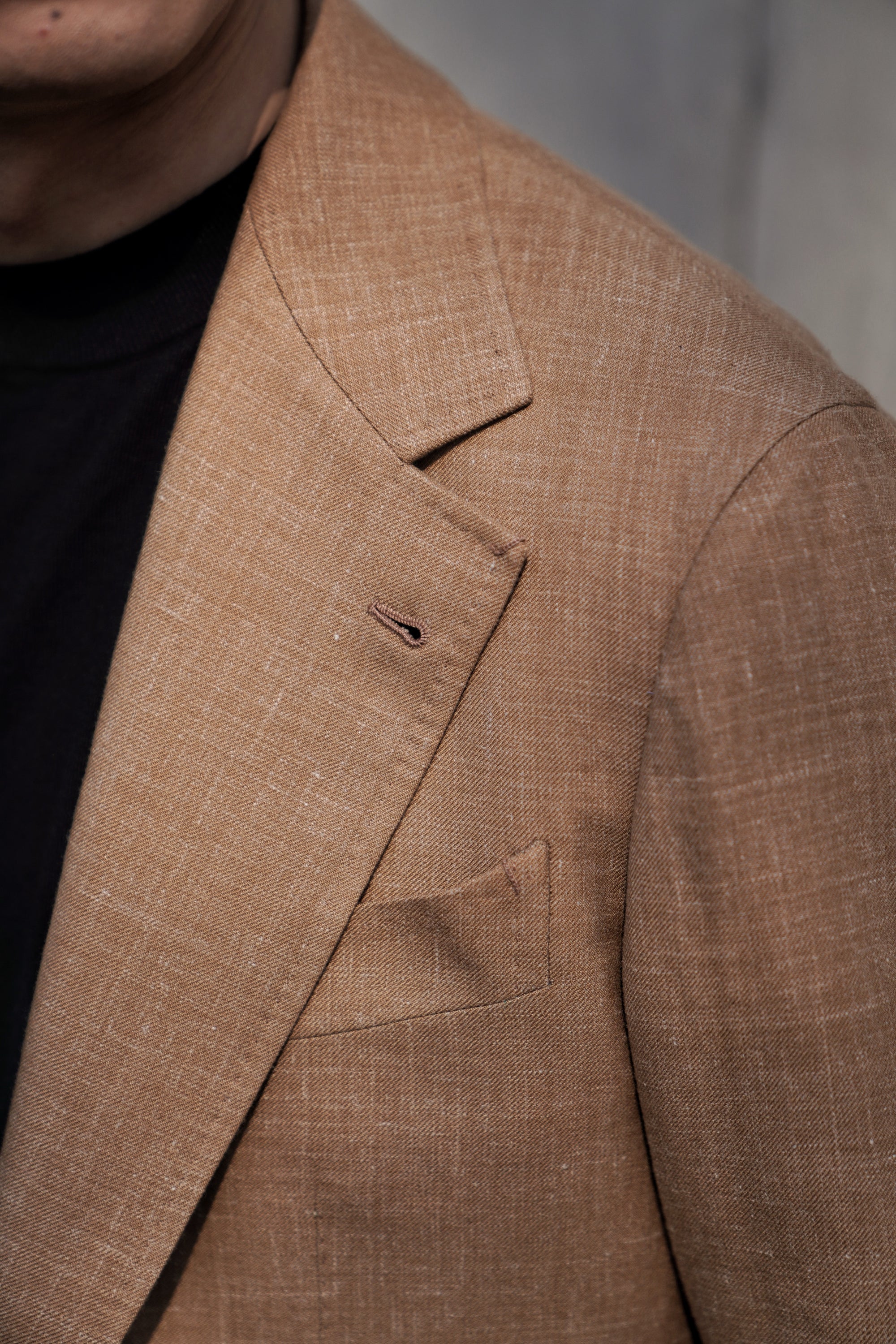 MTO Ochre Melange Cashmere Silk Jacket #382