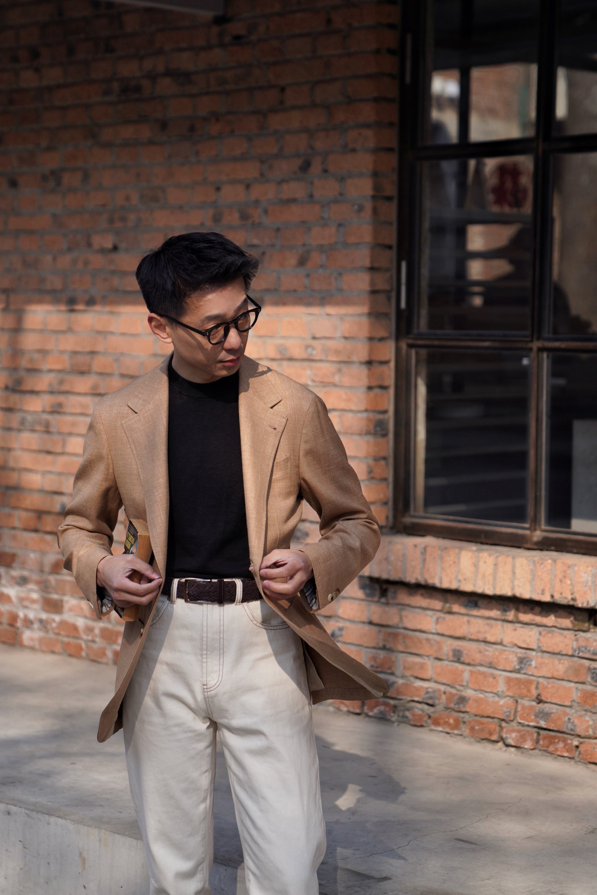 MTO Ochre Melange Cashmere Silk Jacket #382