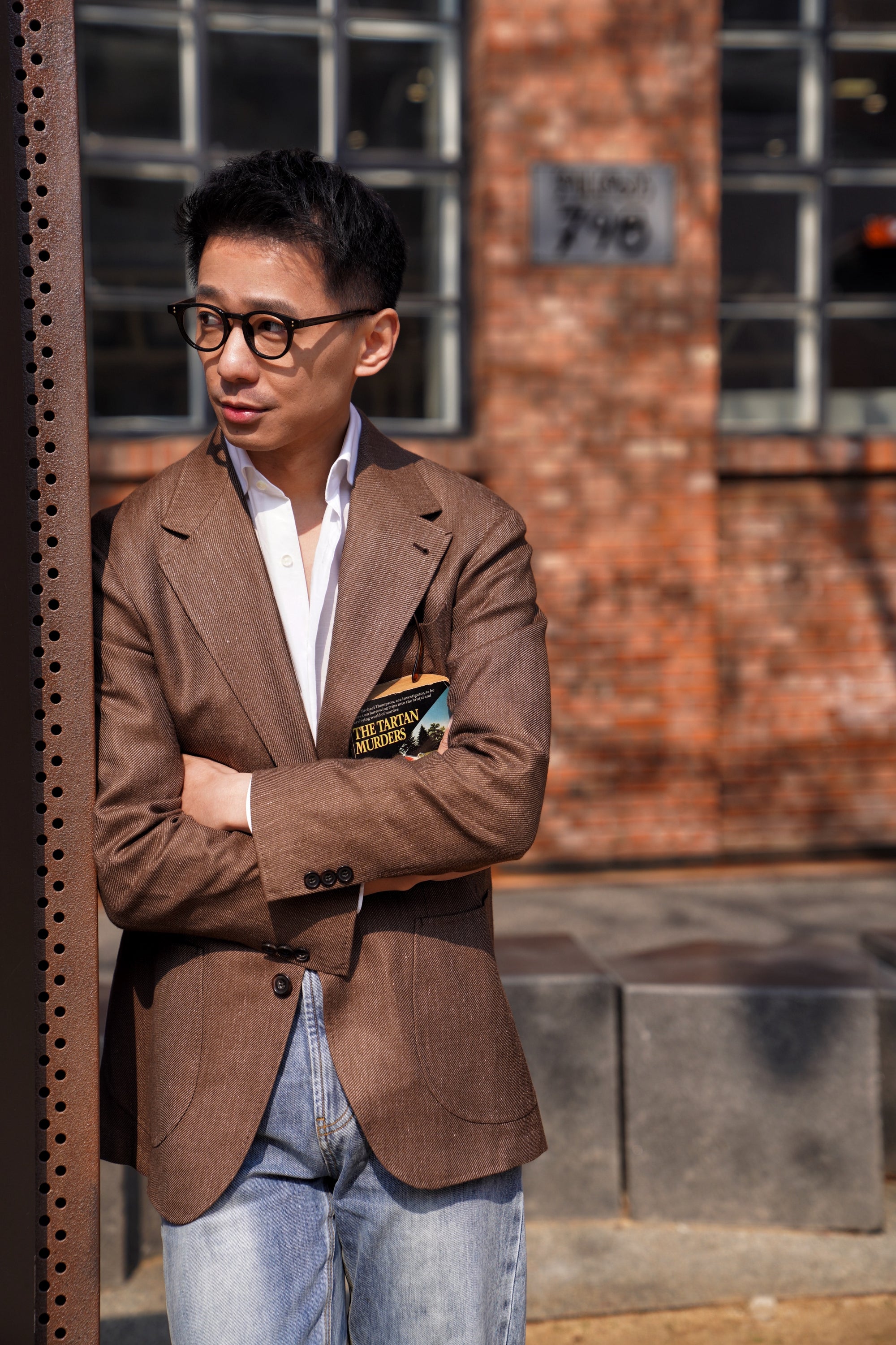 MTO Mocha Cashmere Silk Linen Jacket #379