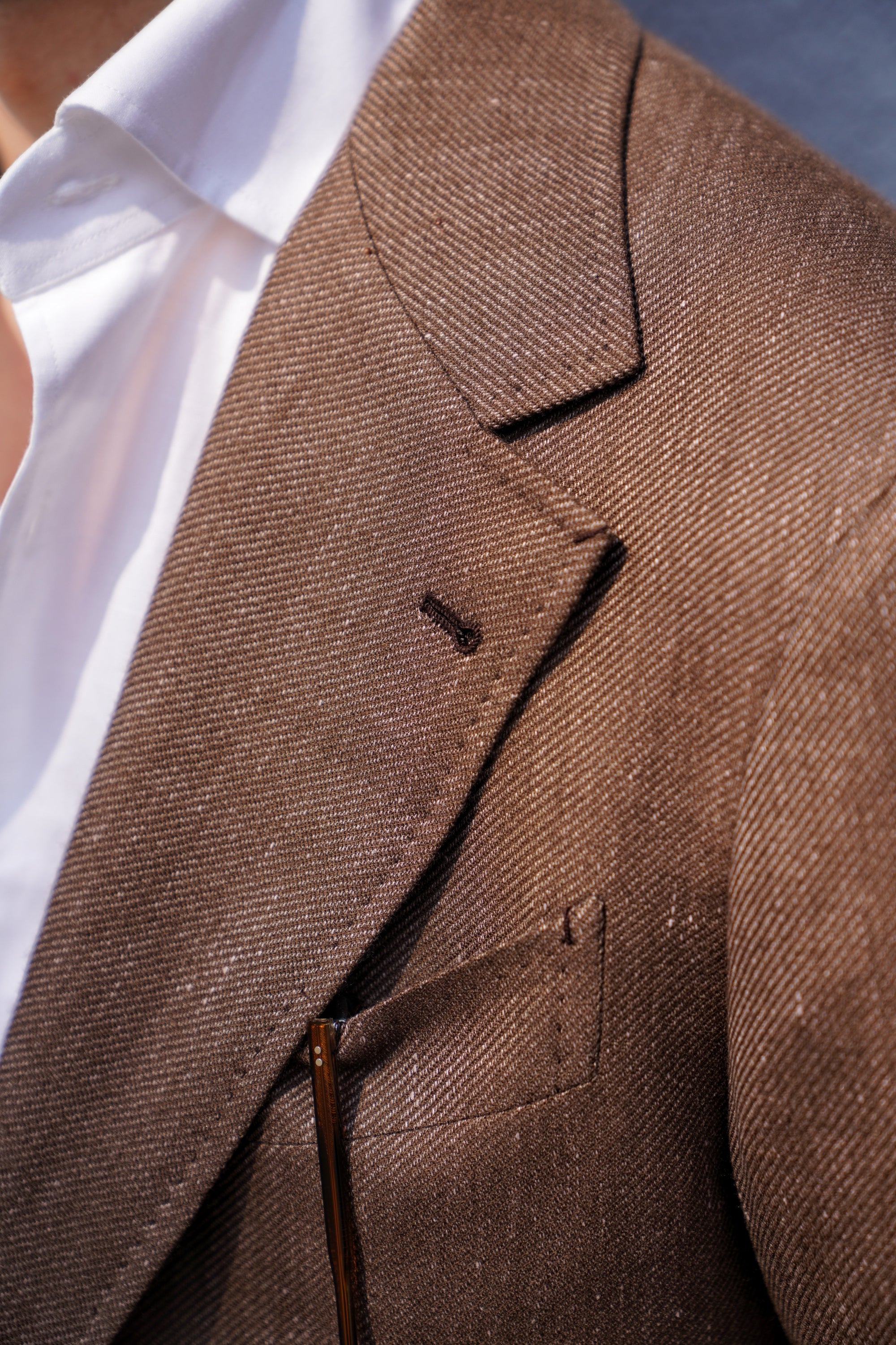 MTO Mocha Cashmere Silk Linen Jacket #379