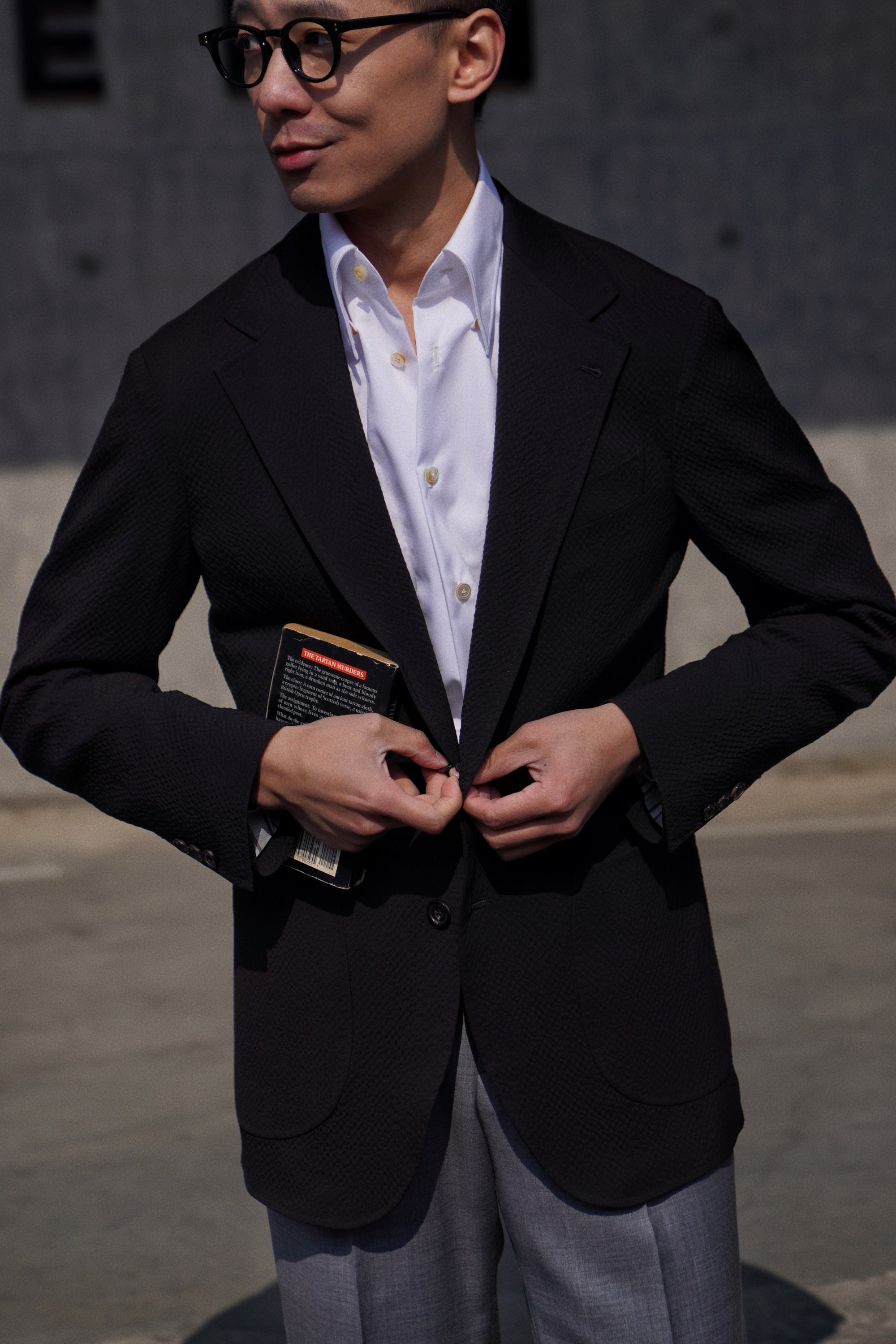 MTO Black Seersucker Jacket #317