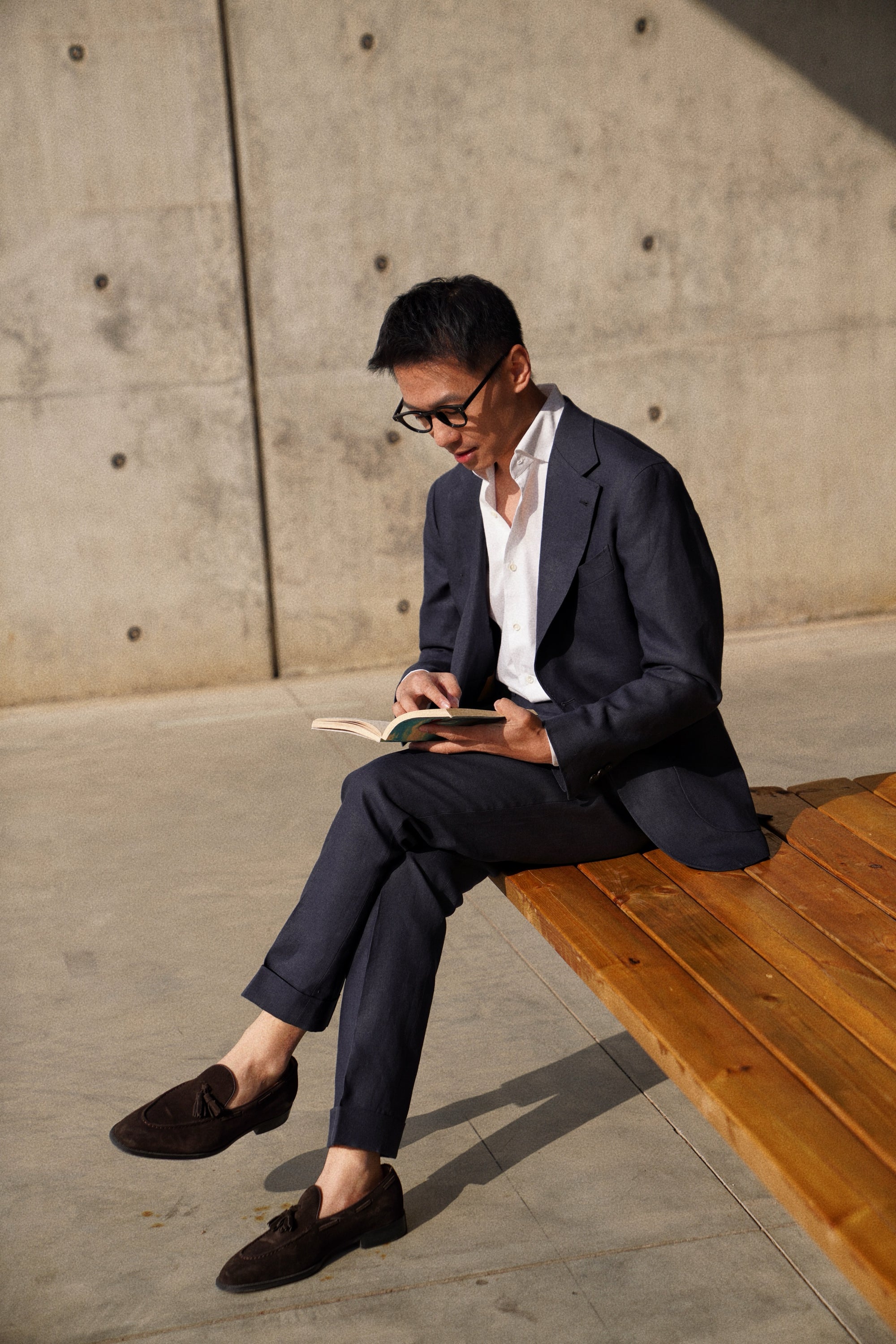MTO Navy Irish Linen Suit #327