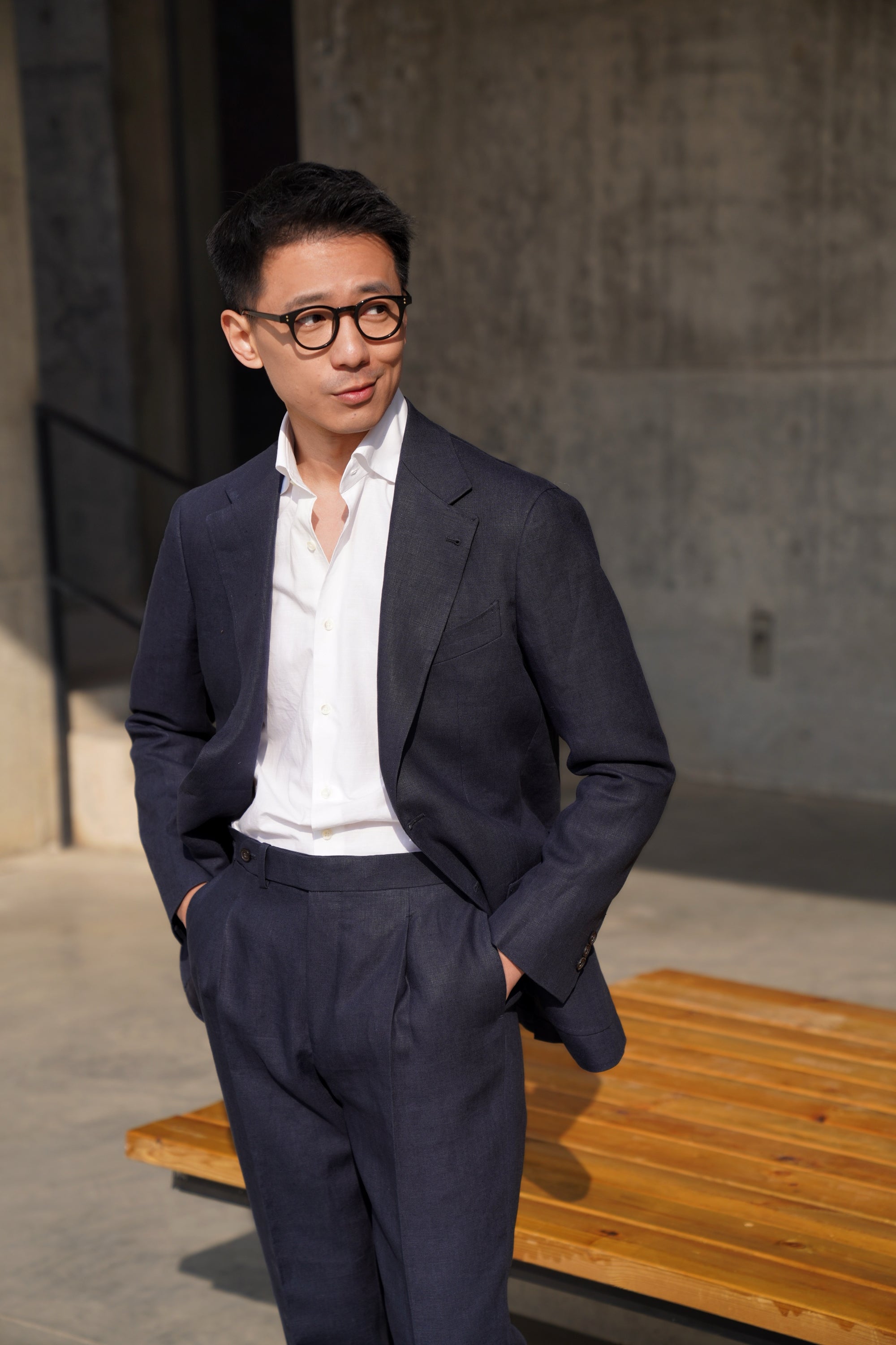 MTO Navy Irish Linen Suit #327