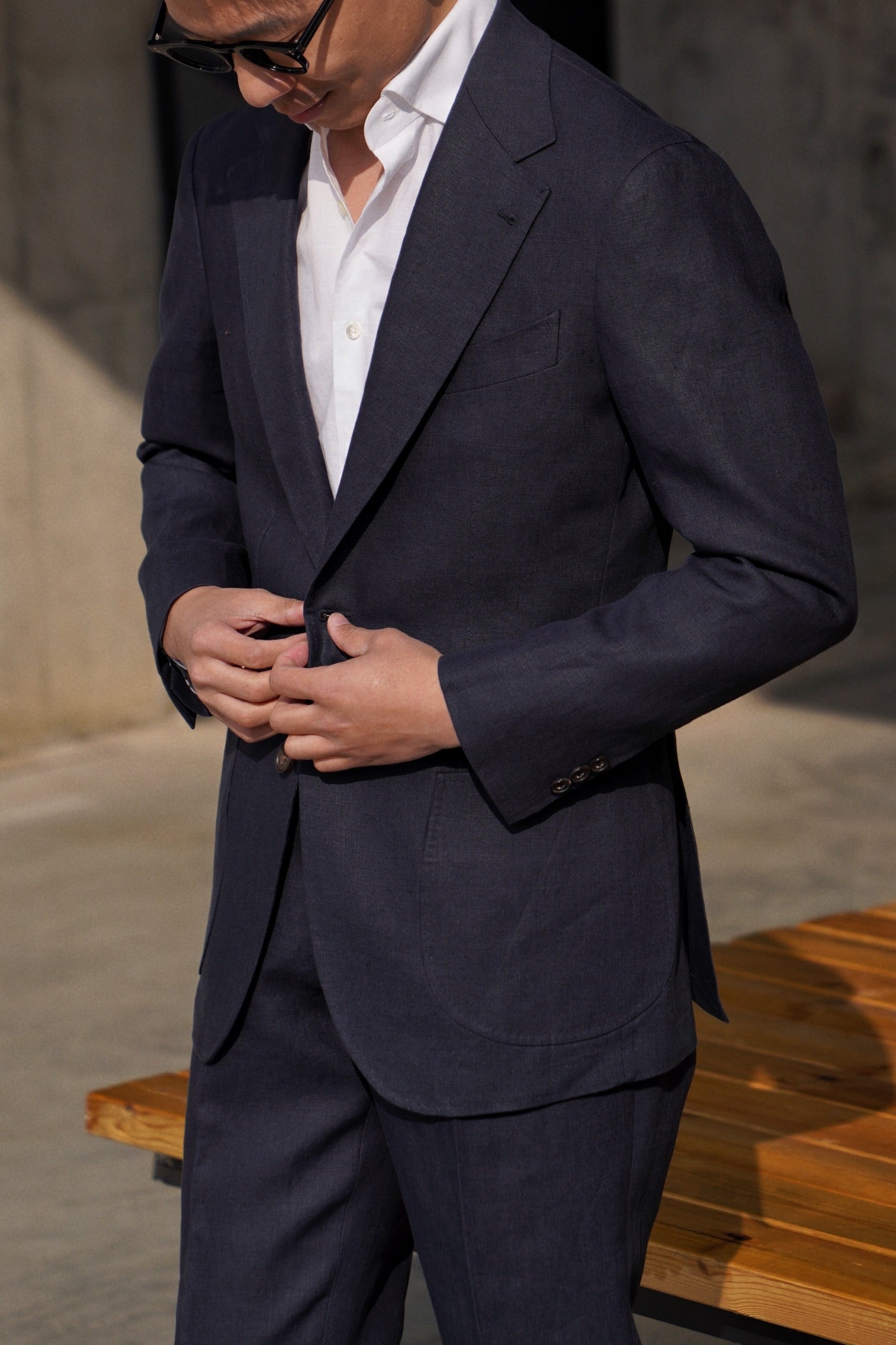 MTO Navy Irish Linen Suit #327