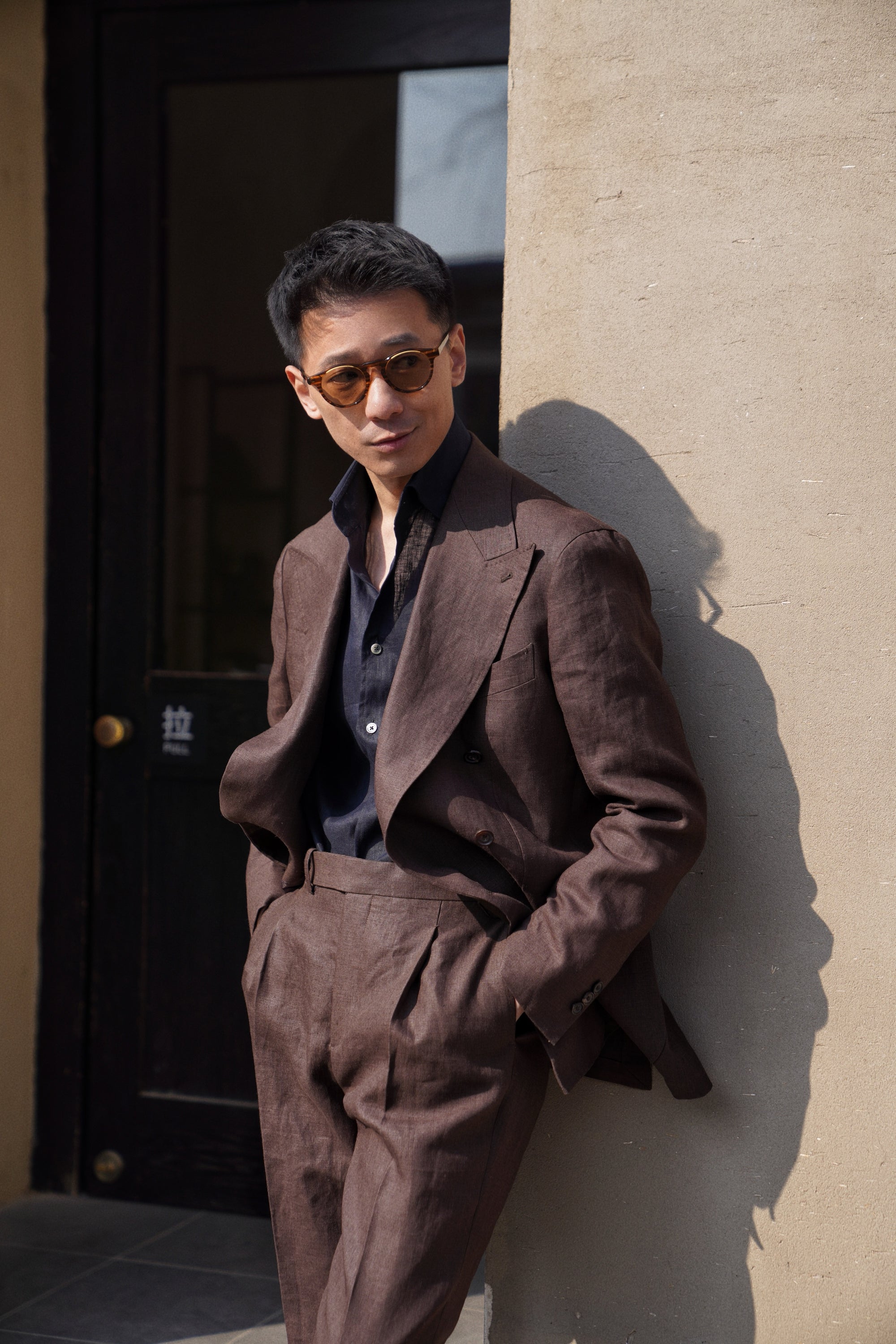 MTO Brown Irish Linen Suit #325