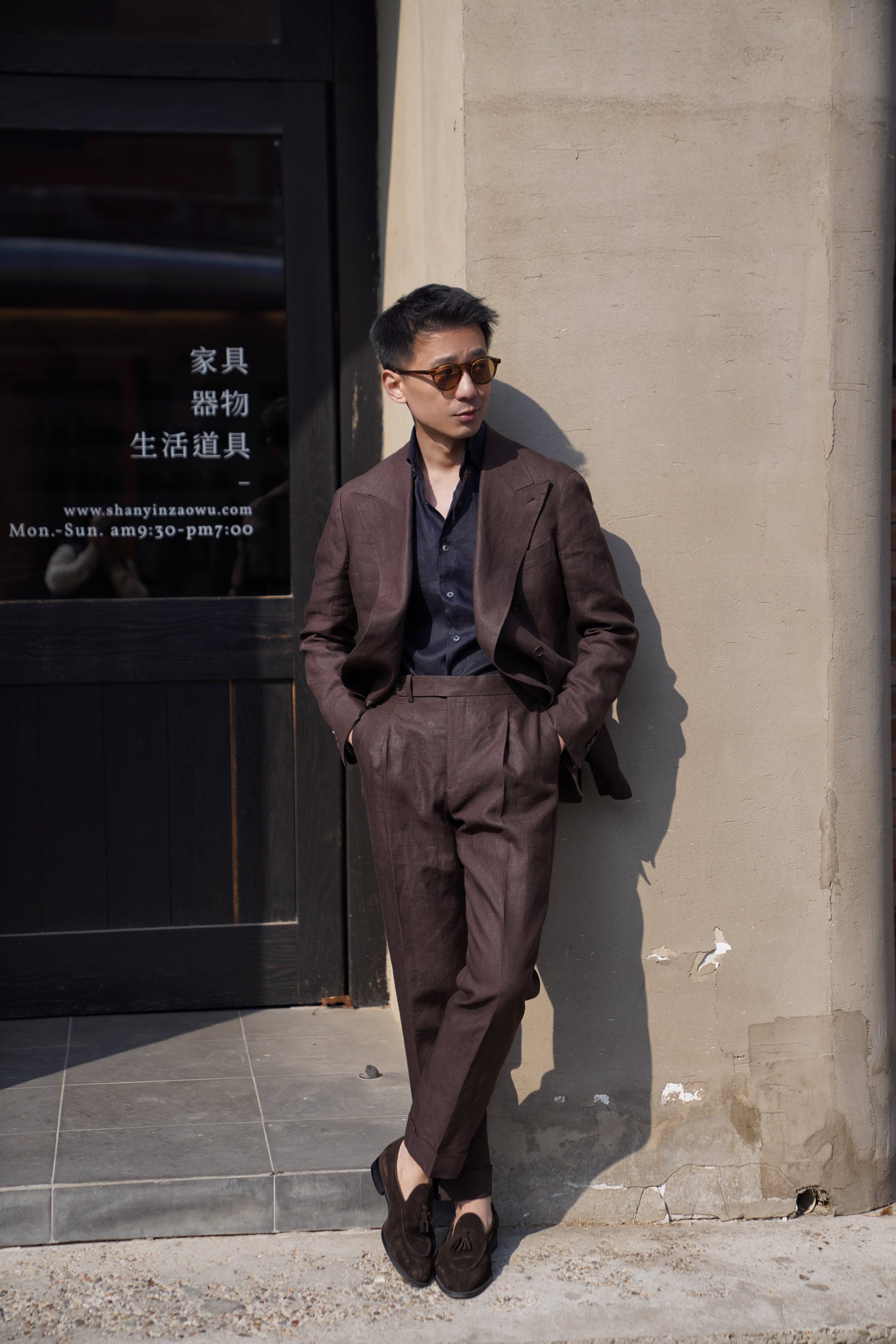MTO Brown Irish Linen Suit #325