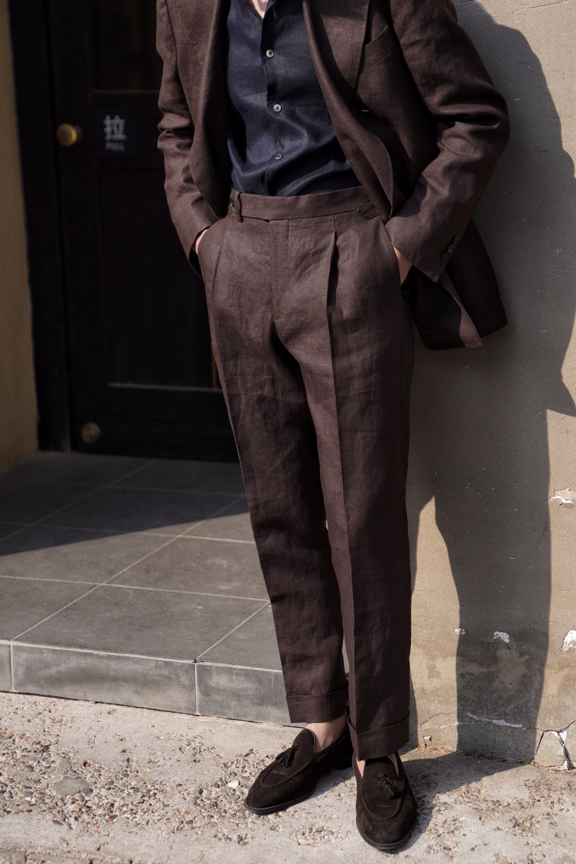 MTO Brown Irish Linen Suit #325