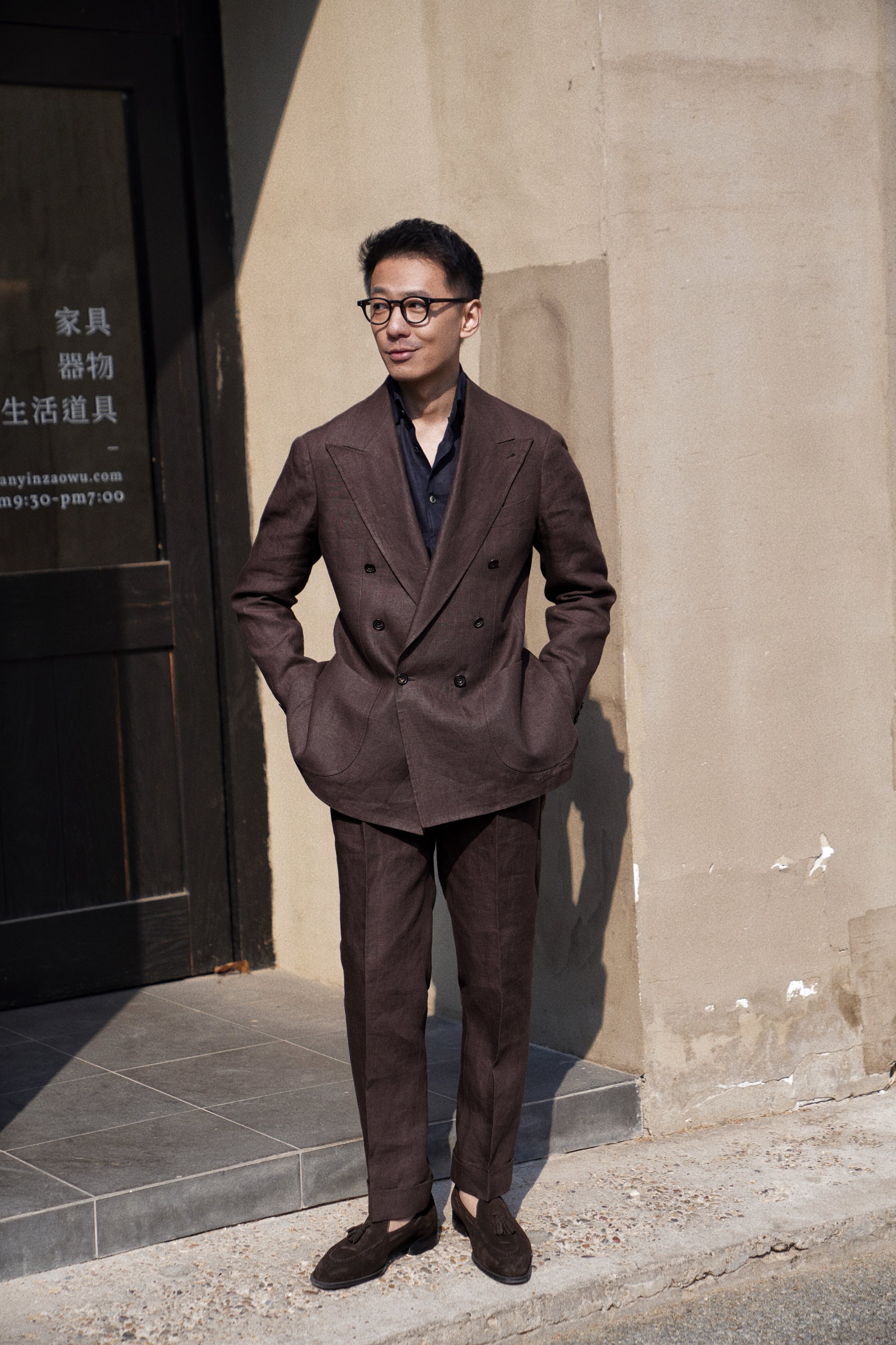 MTO Brown Irish Linen Suit #325