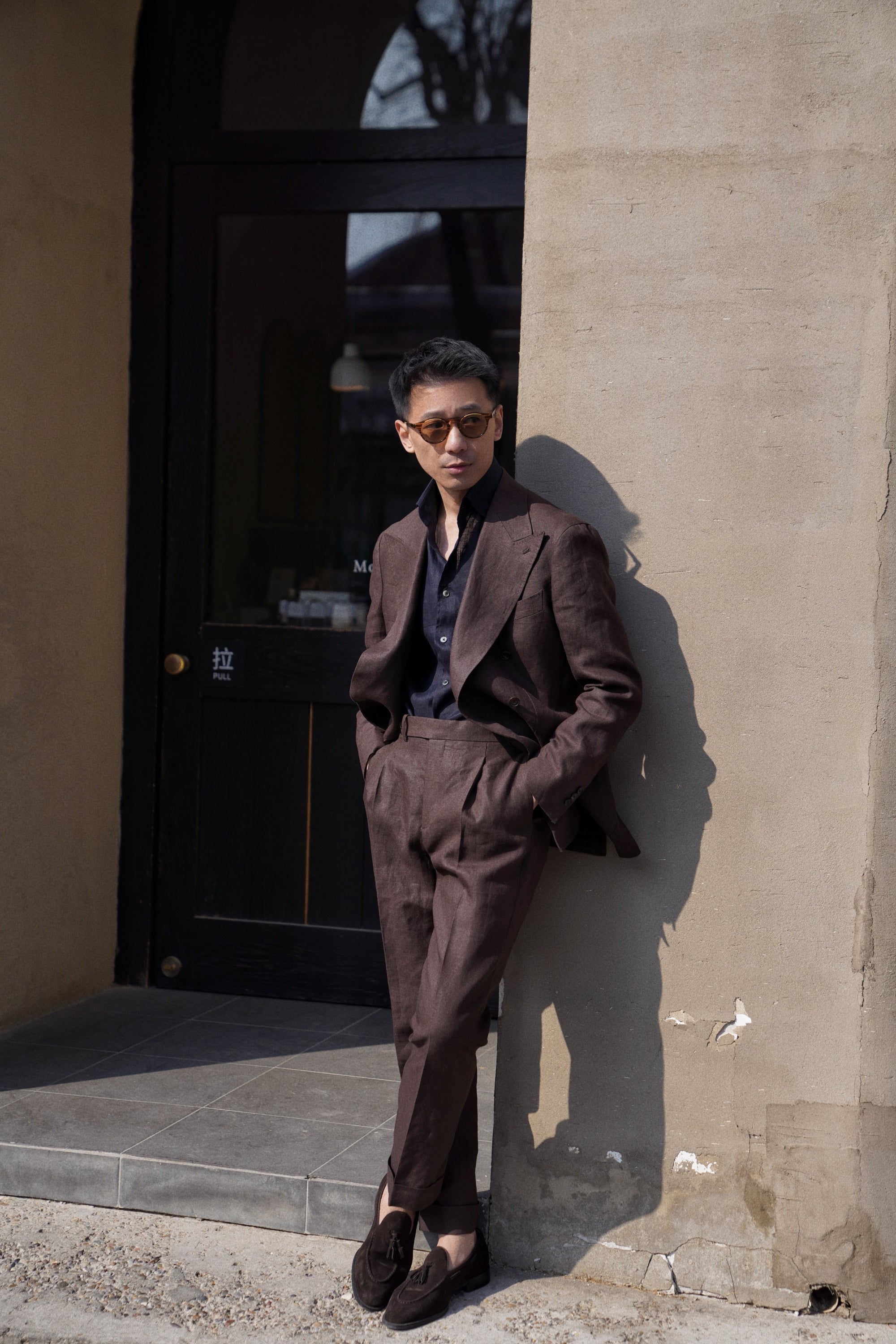 MTO Brown Irish Linen Suit #325