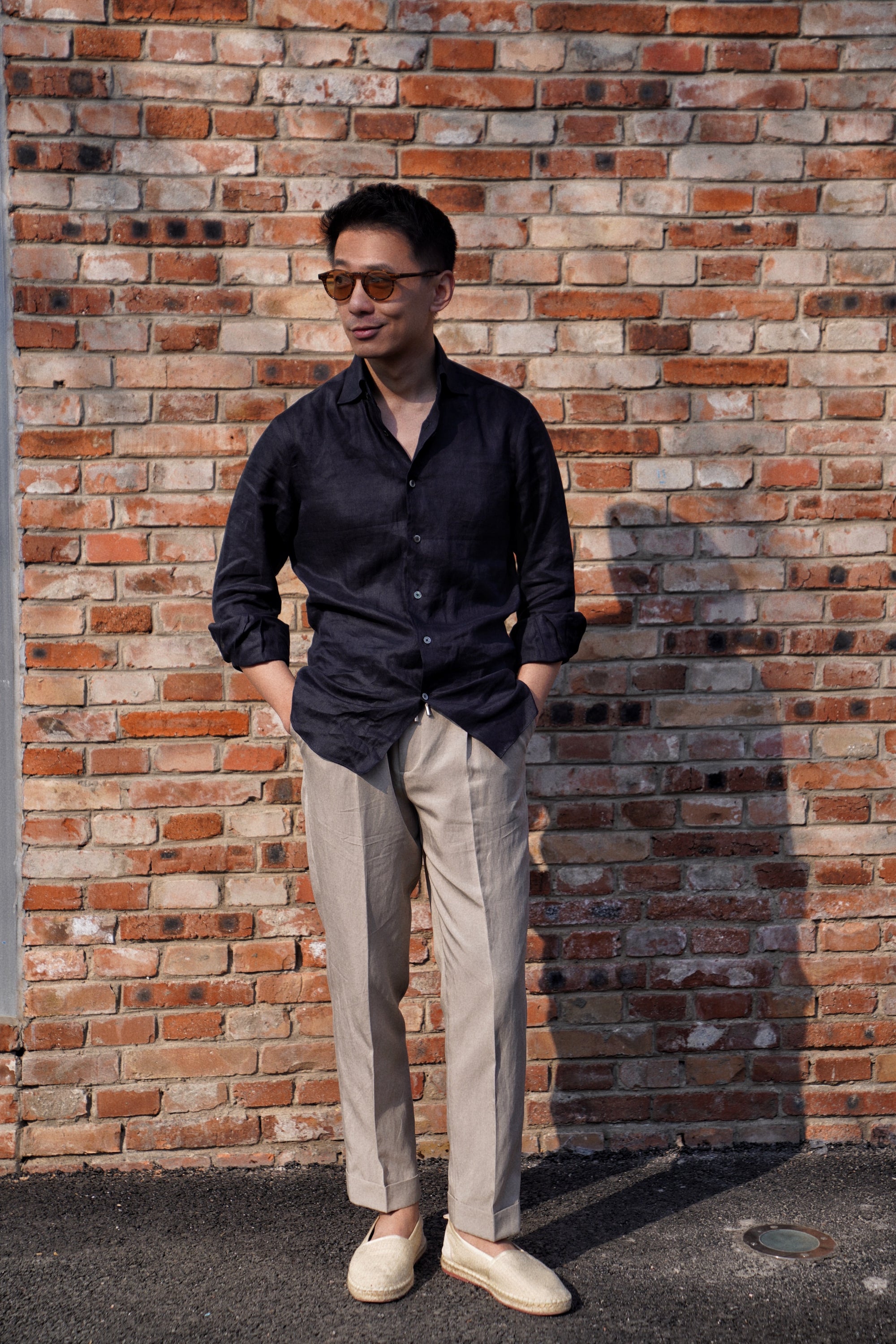 Stone Cotton Linen Tencel Drawstring Trousers #316