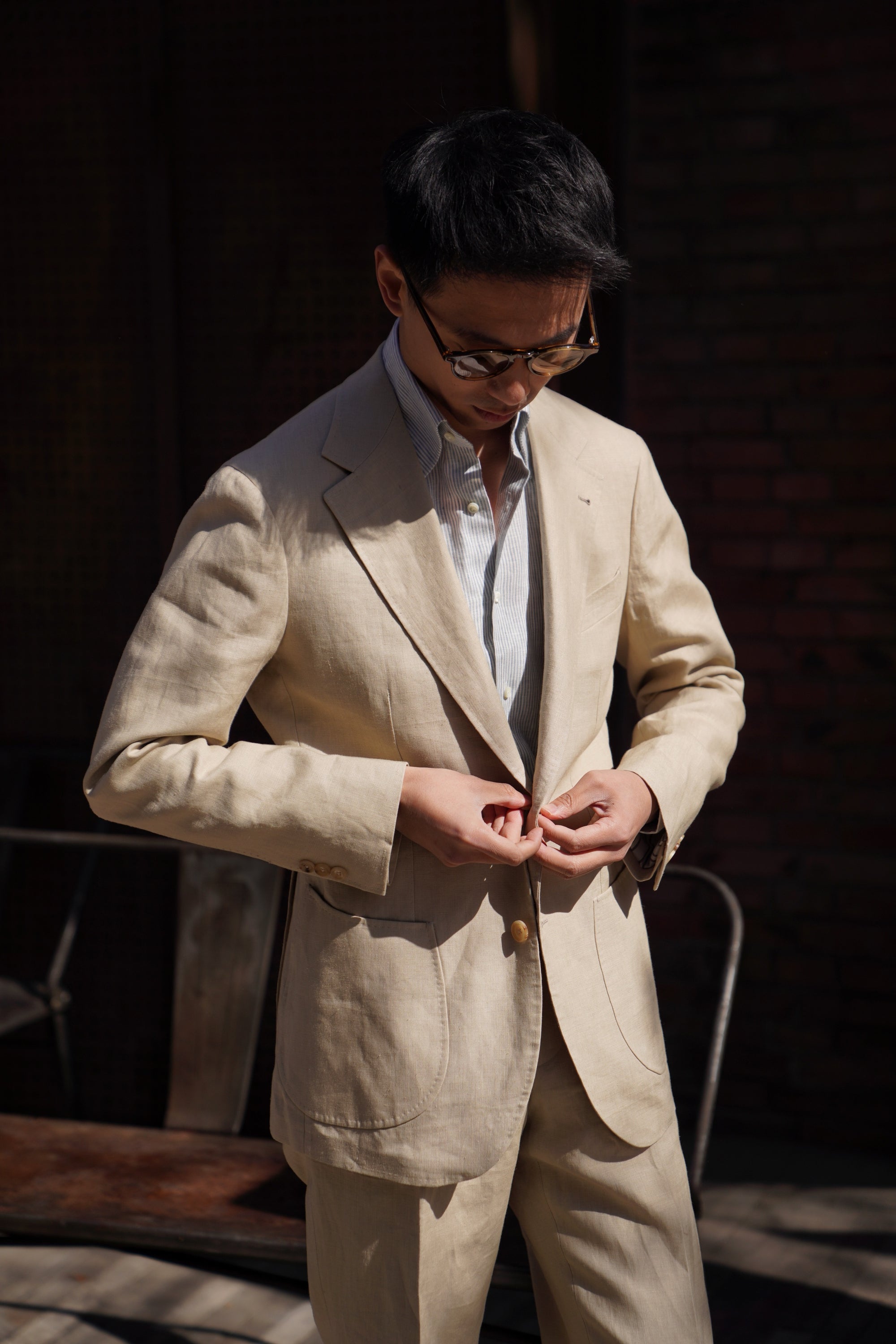 MTO Stone Irish Linen Suit #326