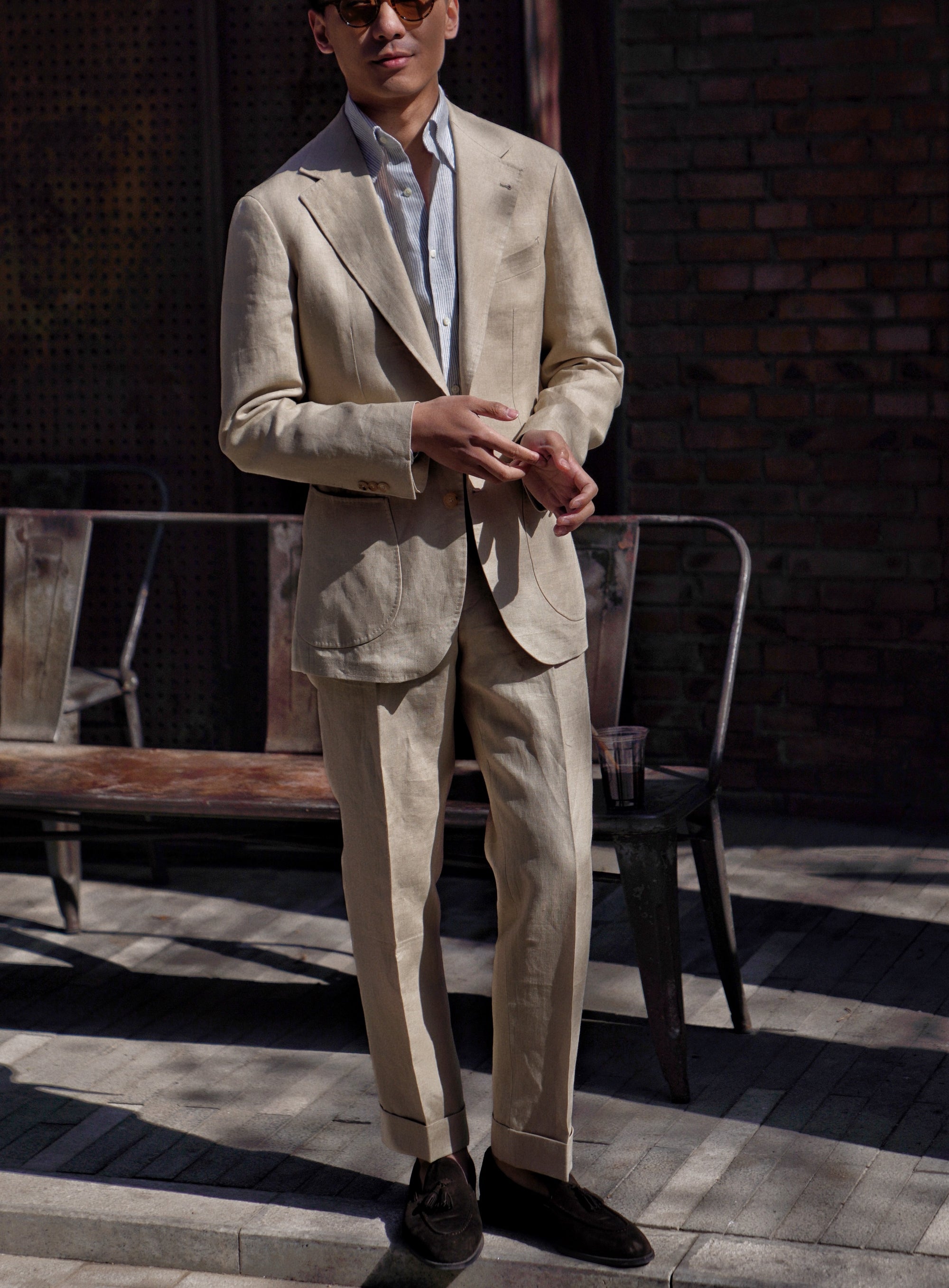 MTO Stone Irish Linen Suit #326