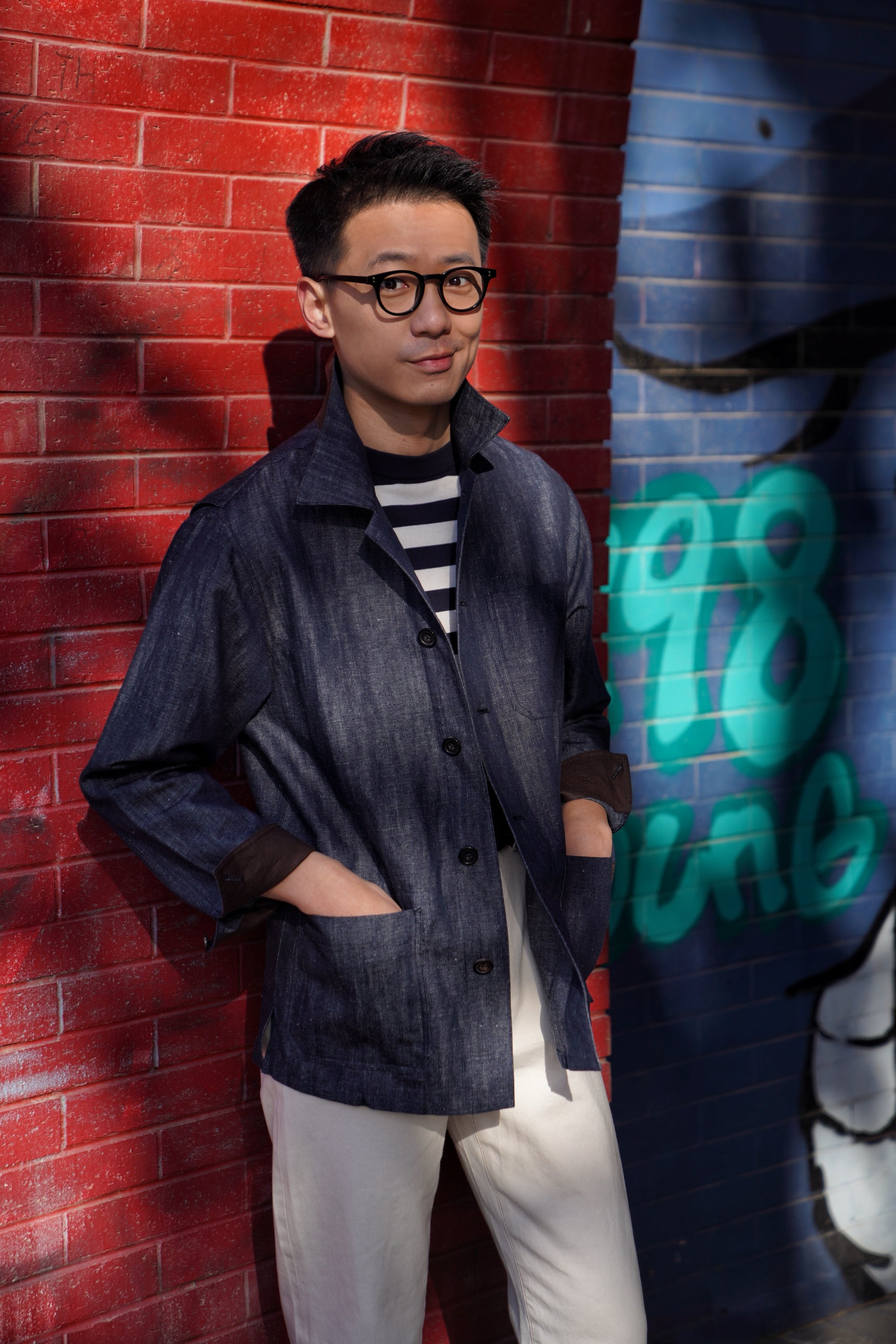 Denim Linen Cotton Chore Jacket