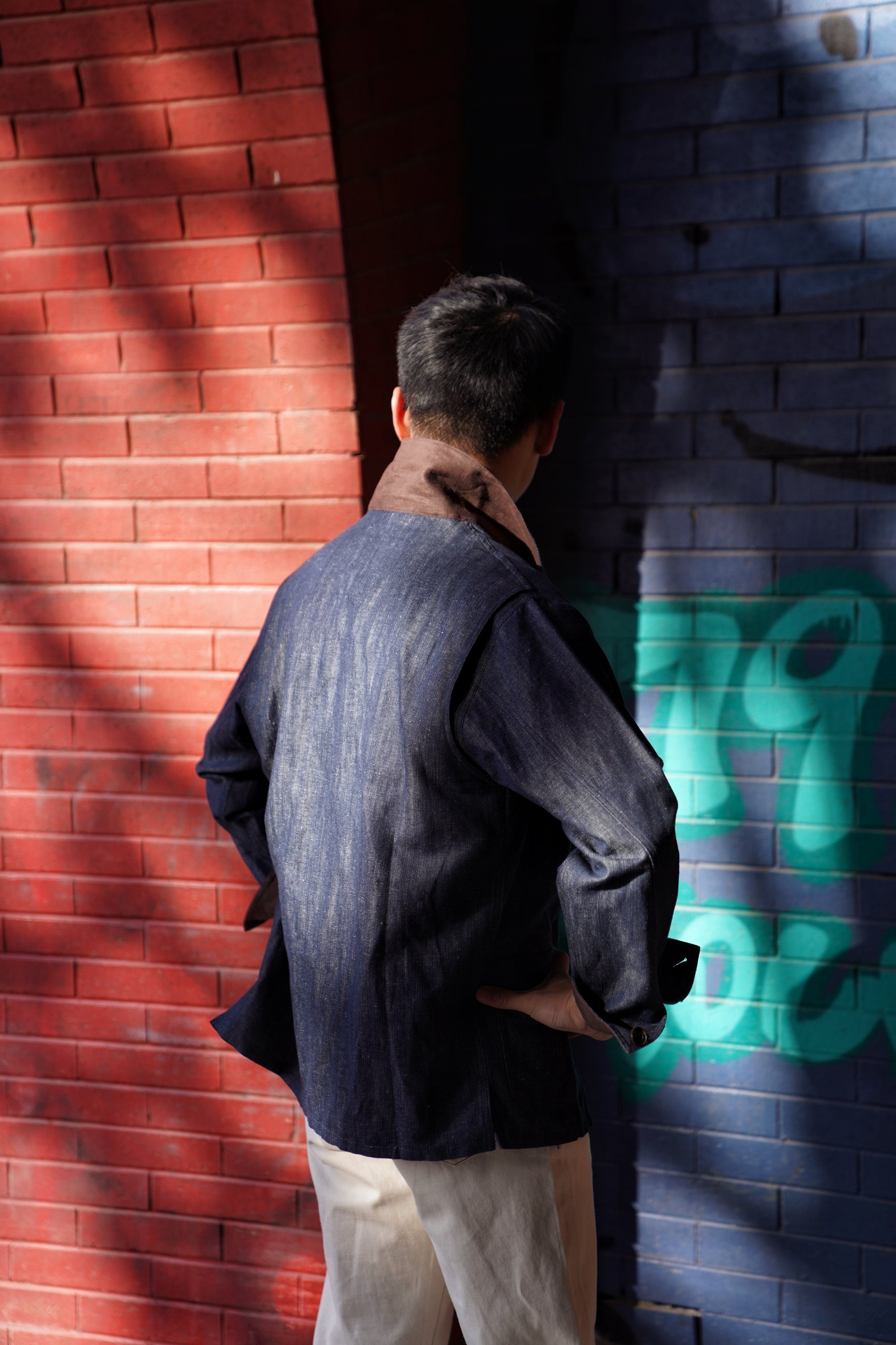 Denim Linen Cotton Chore Jacket