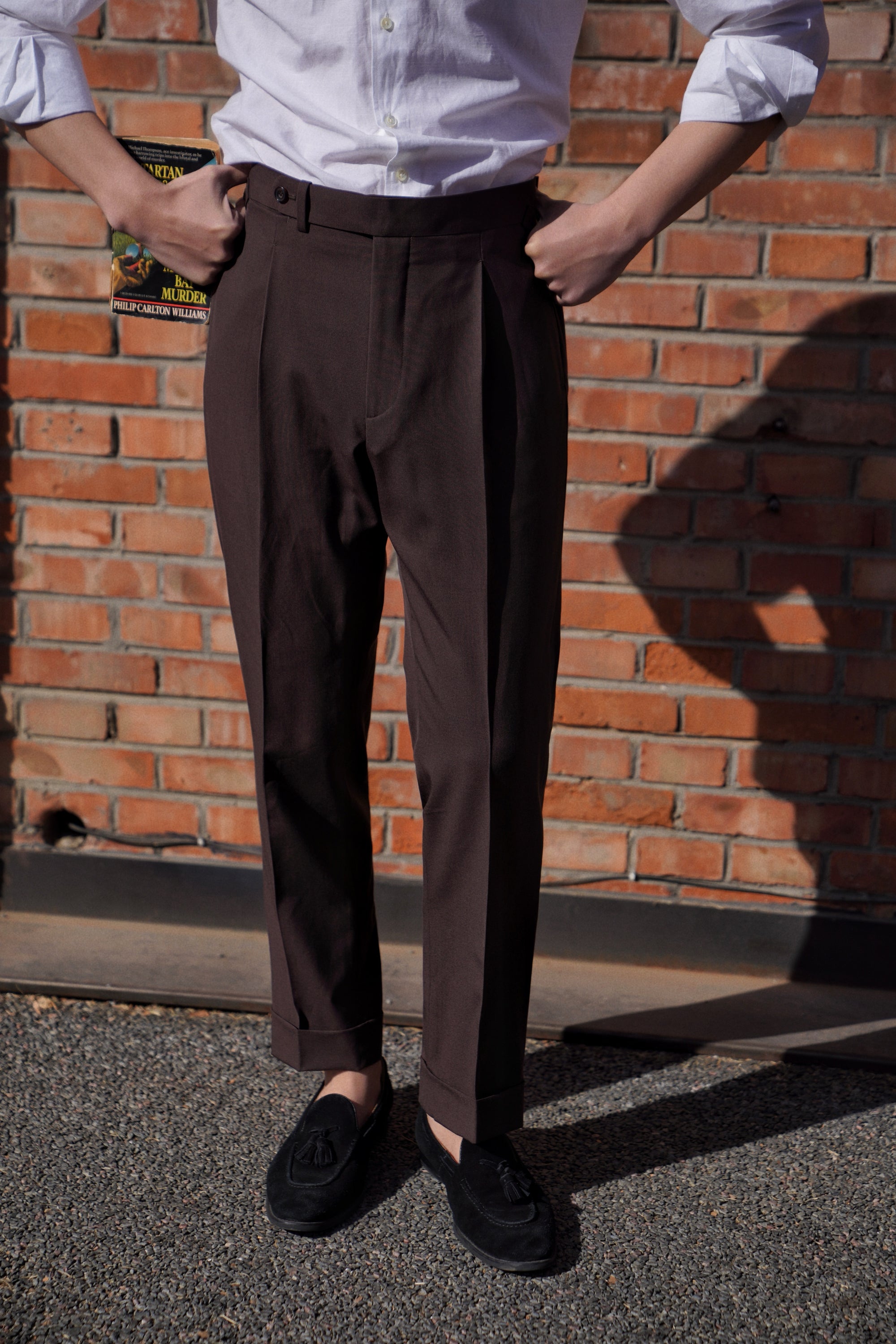 Chocolate Wool Silk Extralight Trousers #293
