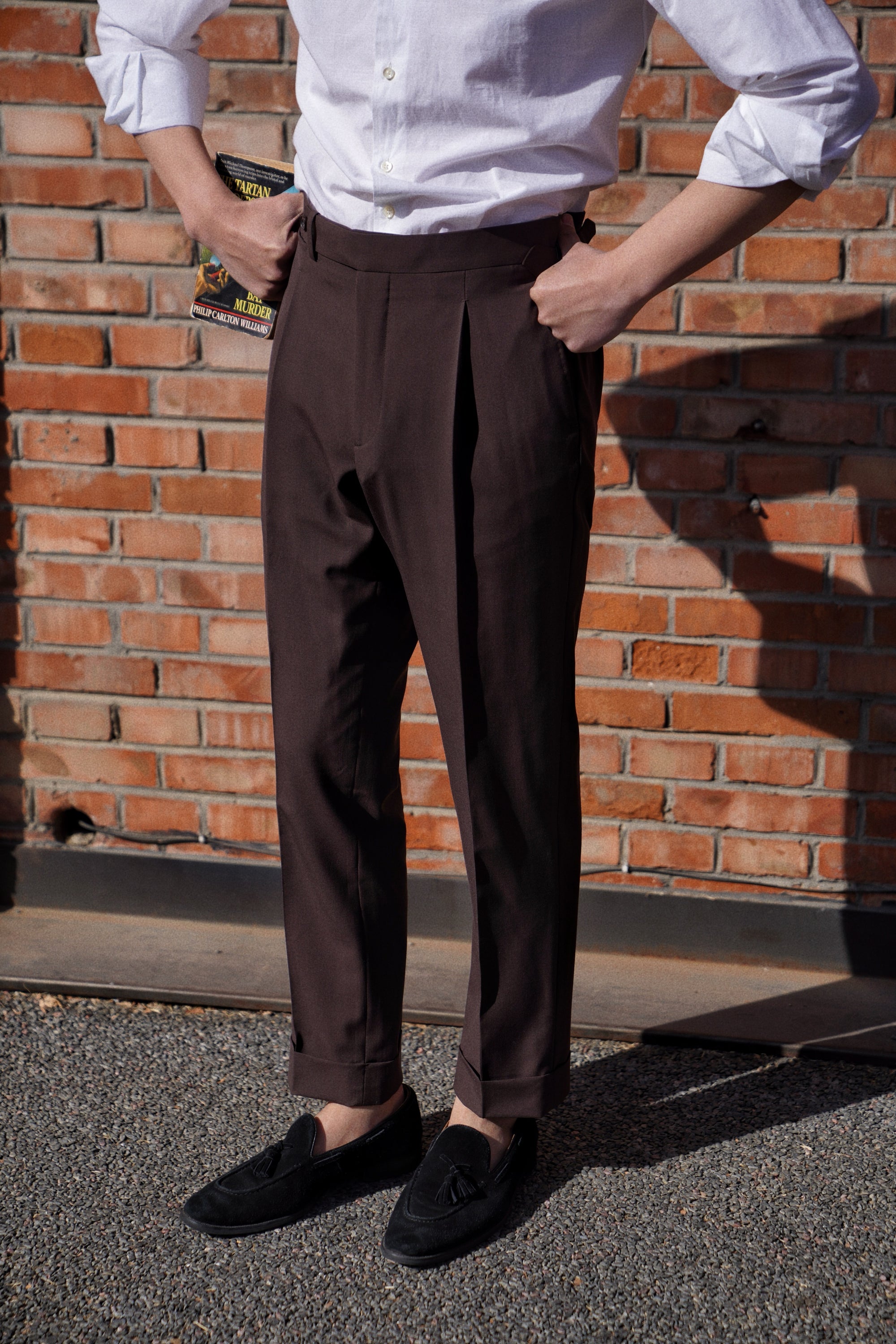 Chocolate Wool Silk Extralight Trousers #293