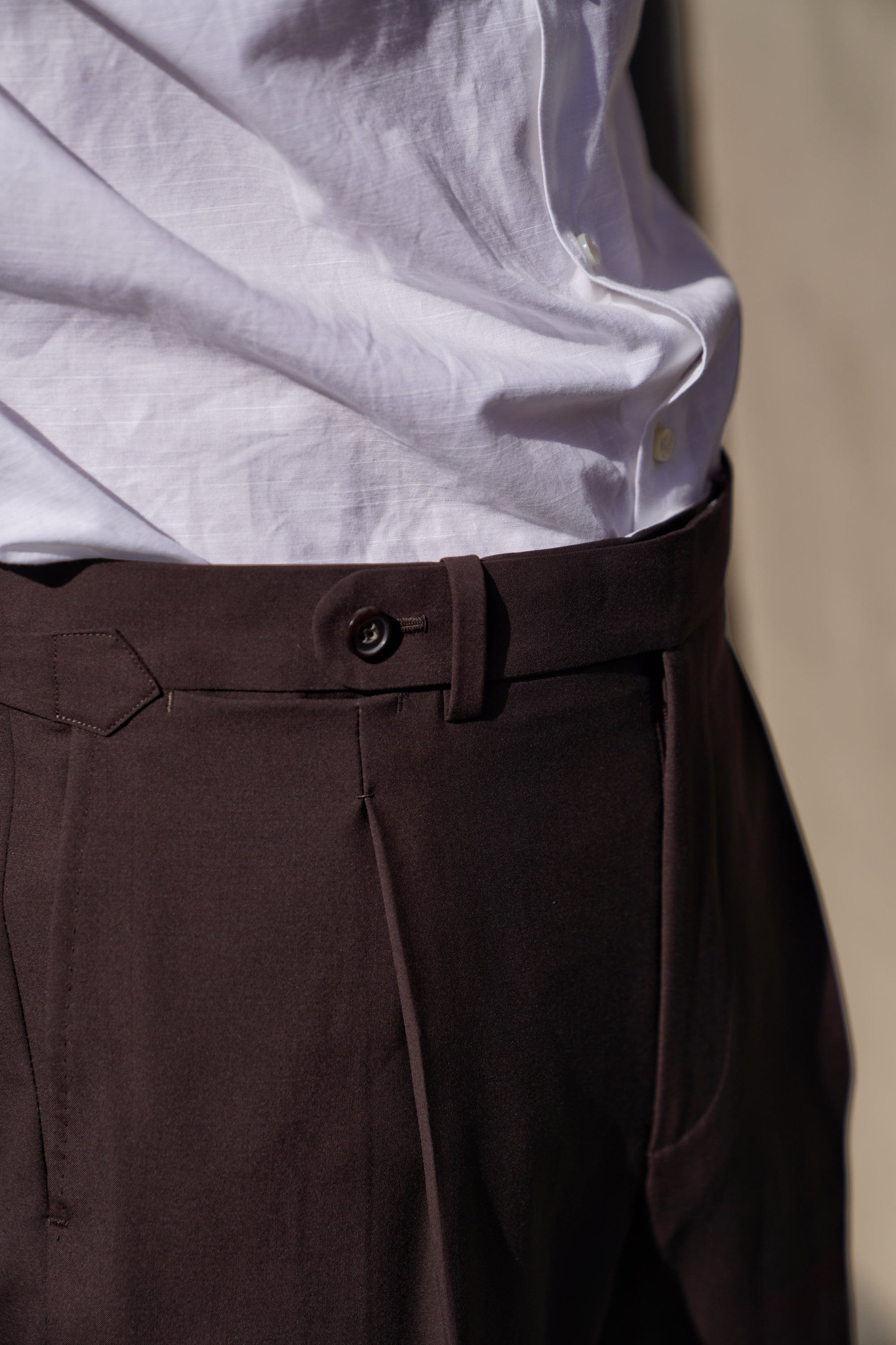Chocolate Wool Silk Extralight Trousers #293