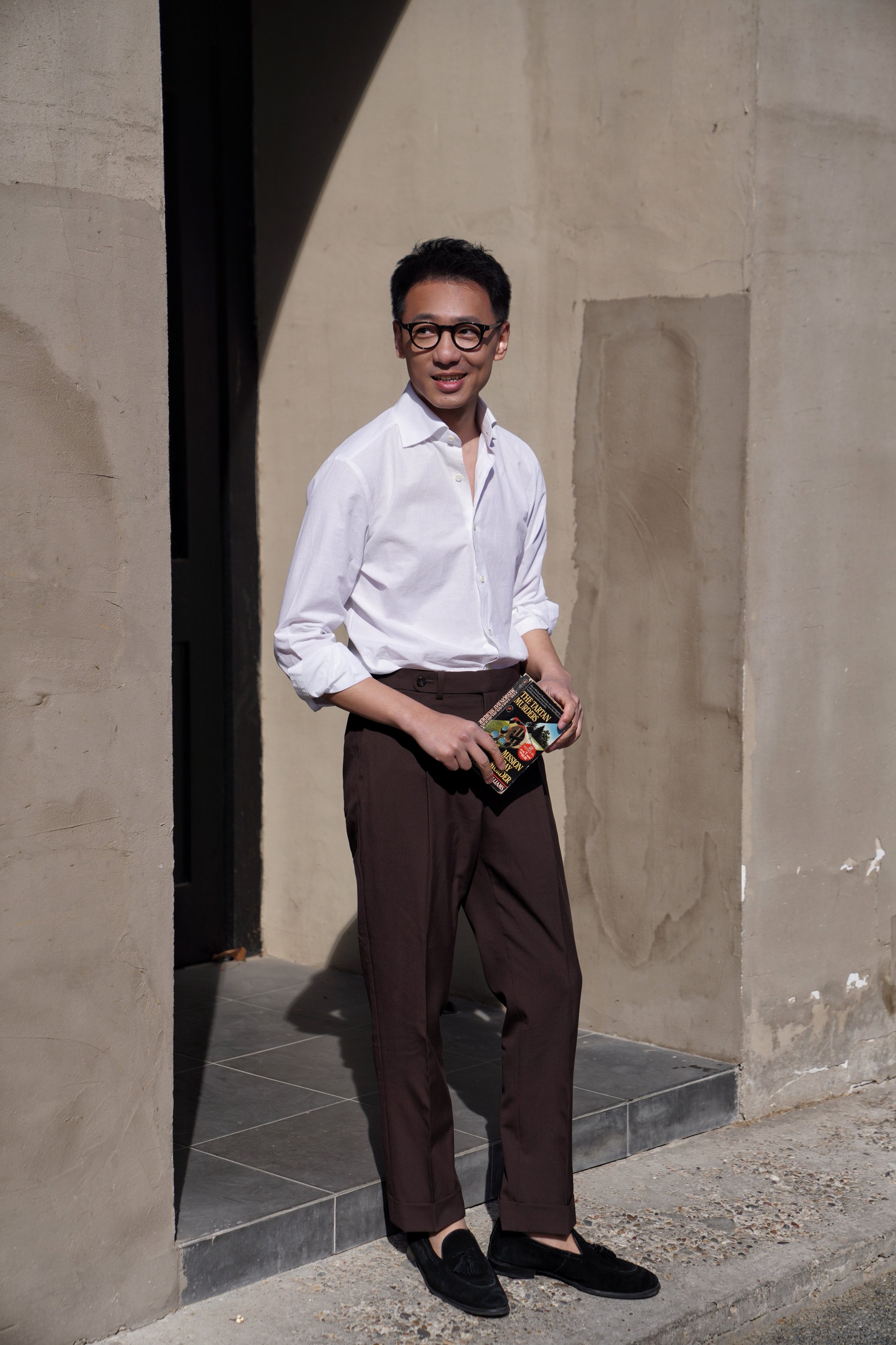 Chocolate Wool Silk Extralight Trousers #293