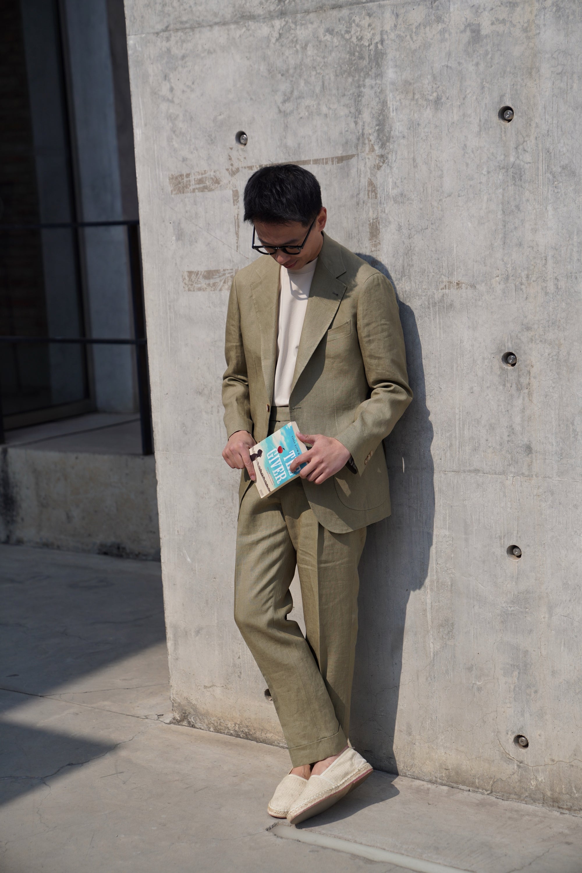 MTO Olive Irish Linen Suit #324