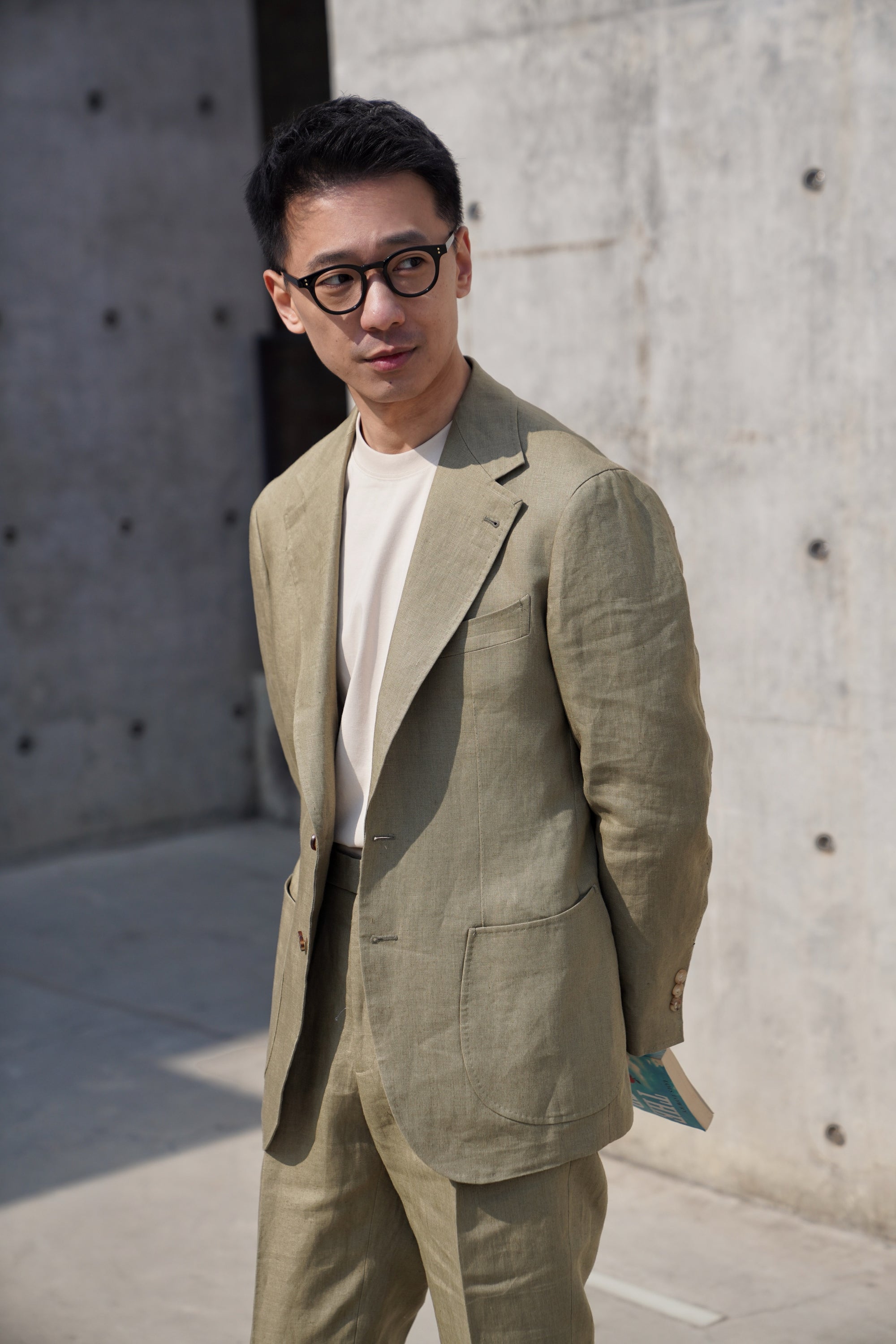 MTO Olive Irish Linen Suit #324