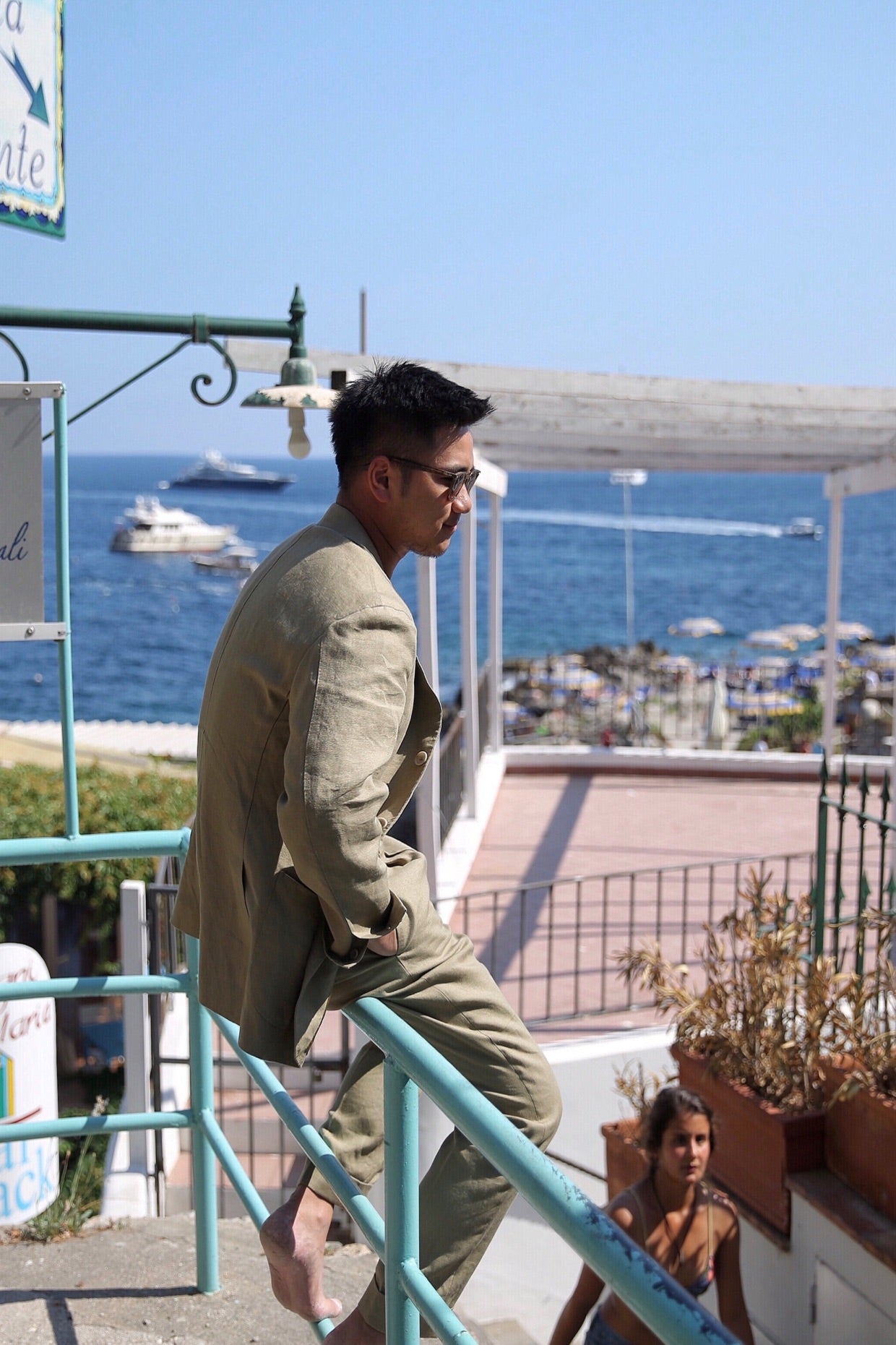 MTO Olive Irish Linen Suit #324