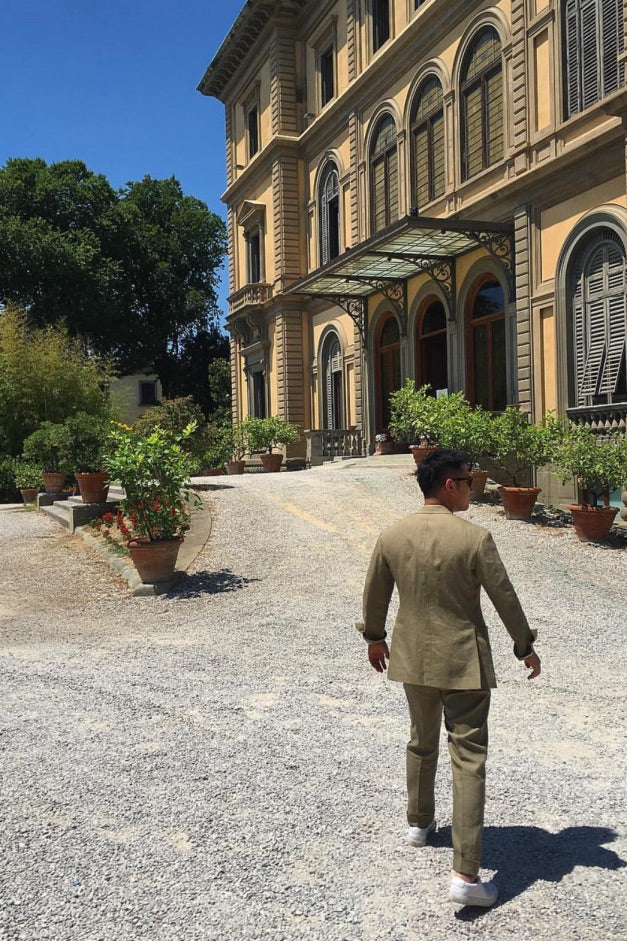 MTO Olive Irish Linen Suit #324