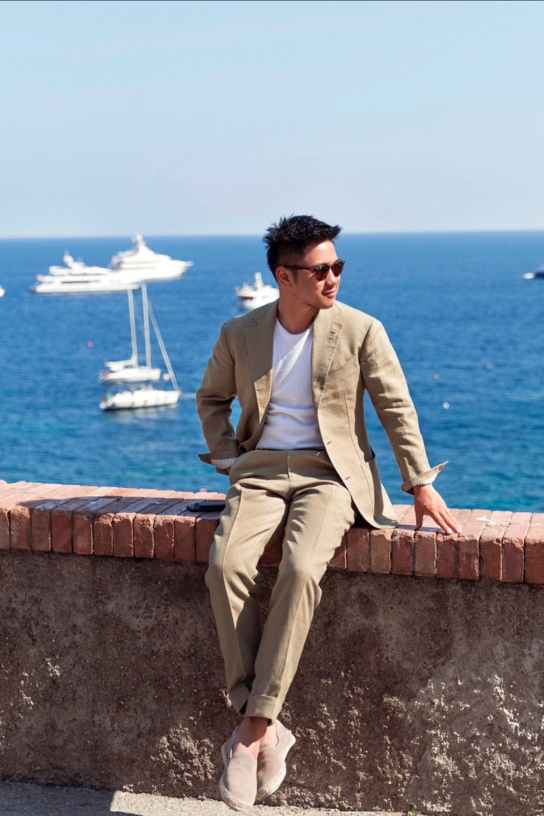 MTO Olive Irish Linen Suit #324