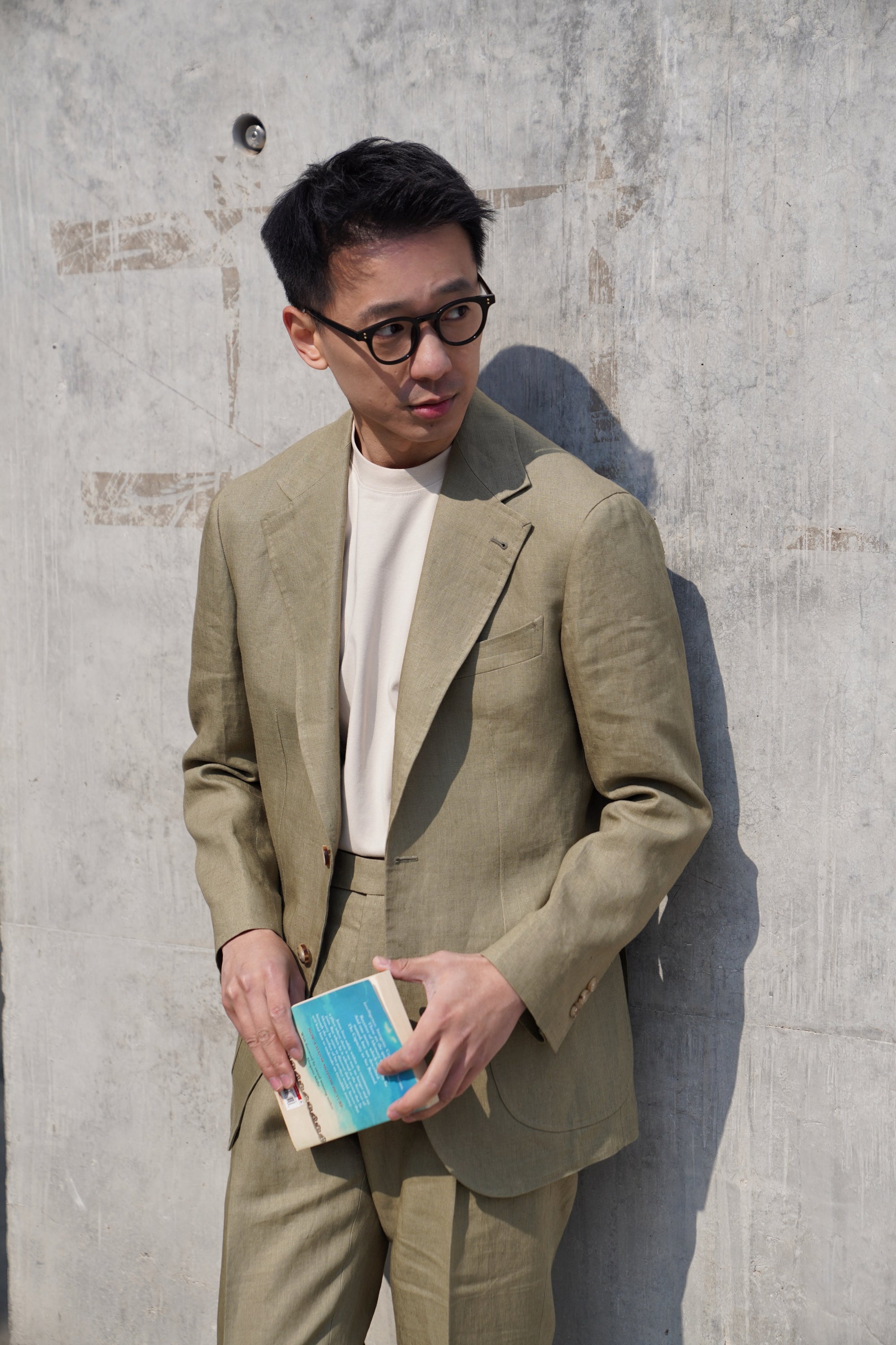 MTO Olive Irish Linen Suit #324